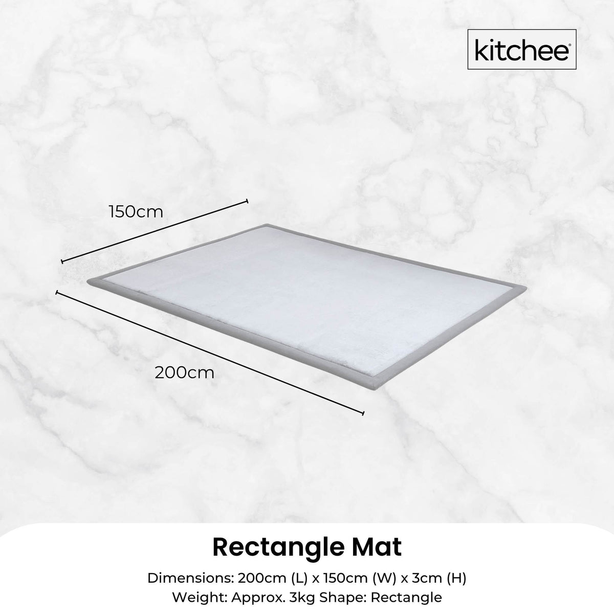 Kitchee Kids Foam Floor Play Mat 150x200cm – Padded Thick Soft Tatami Style Grey