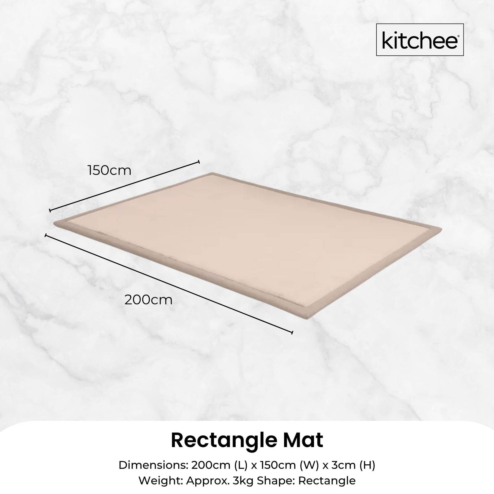 Kitchee Kids Foam Floor Play Mat 150x200cm – Padded Thick Soft Tatami Style Cream