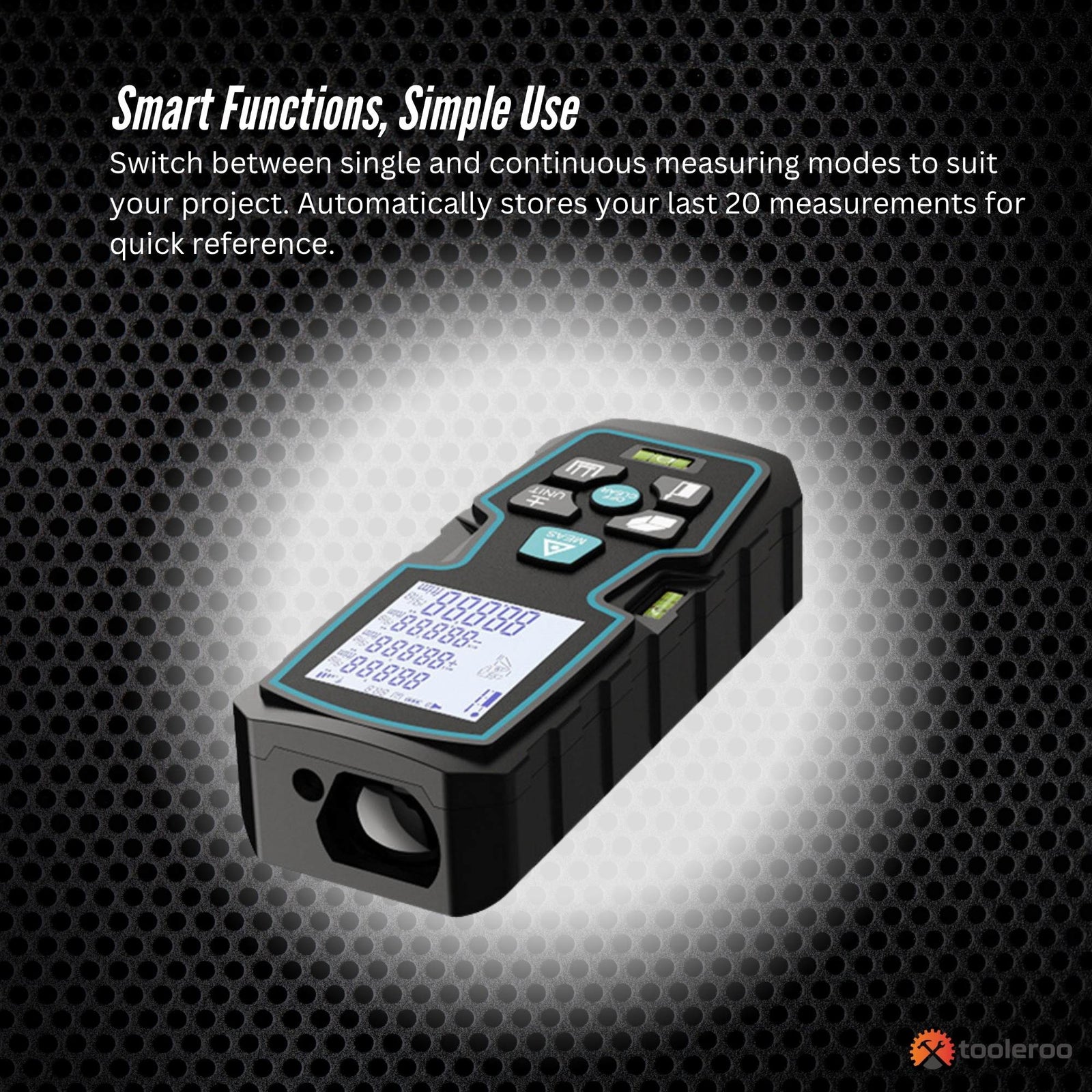 Tooleroo 40m Digital Laser Distance Measurer - LCD Area Volume Meter Tool
