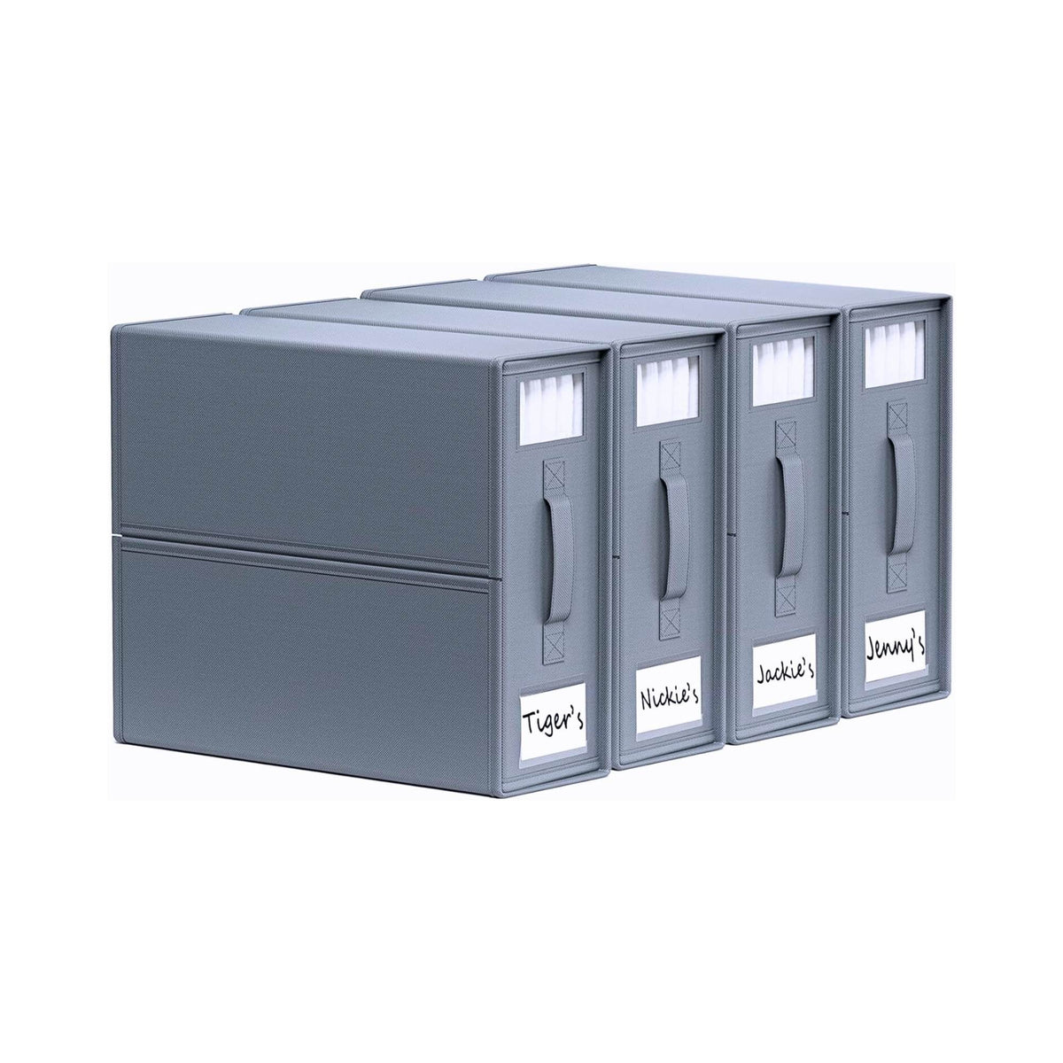 4x Kitchee Foldable Bed Sheet Storage Box – Linen &amp; Closet Organiser Grey