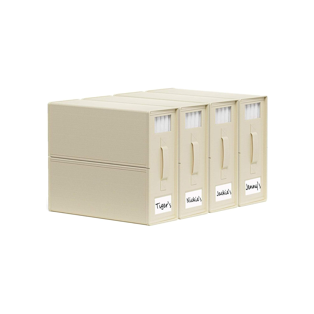 4x Kitchee Foldable Bed Sheet Storage Box – Linen &amp; Closet Organiser Beige