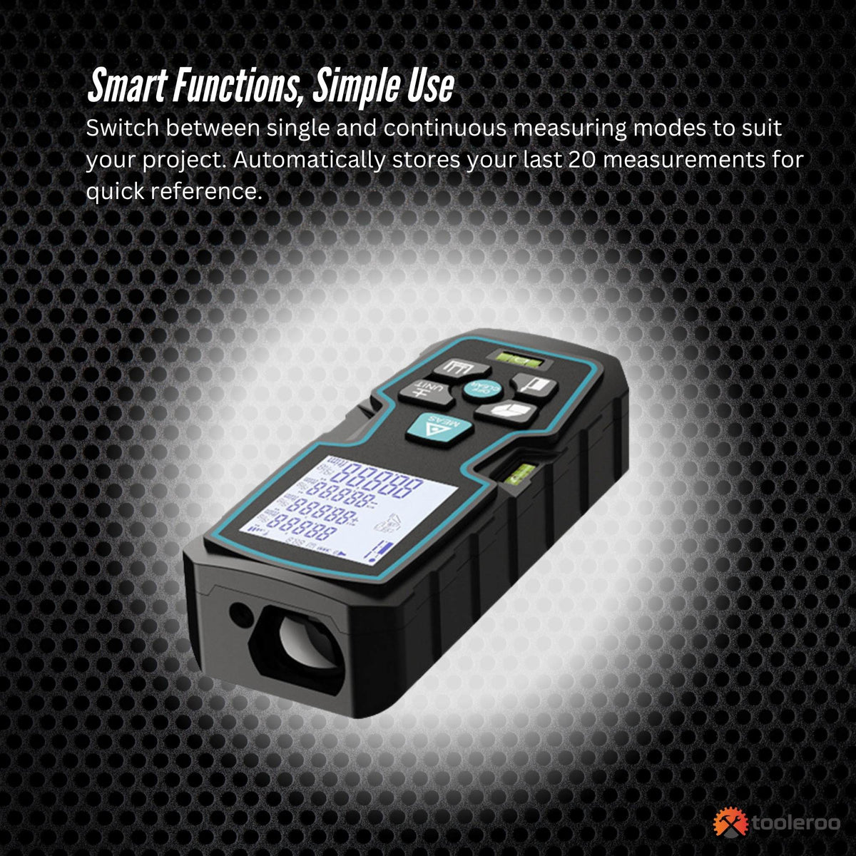 Tooleroo 100m Digital Laser Distance Measurer - LCD Area Volume Meter Tool