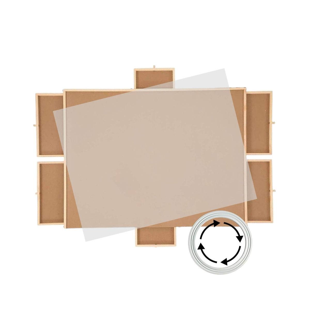 Social Hike 1500pcs Puzzle Board 6 Drawer with Cover - Wooden Rotating Tabletop