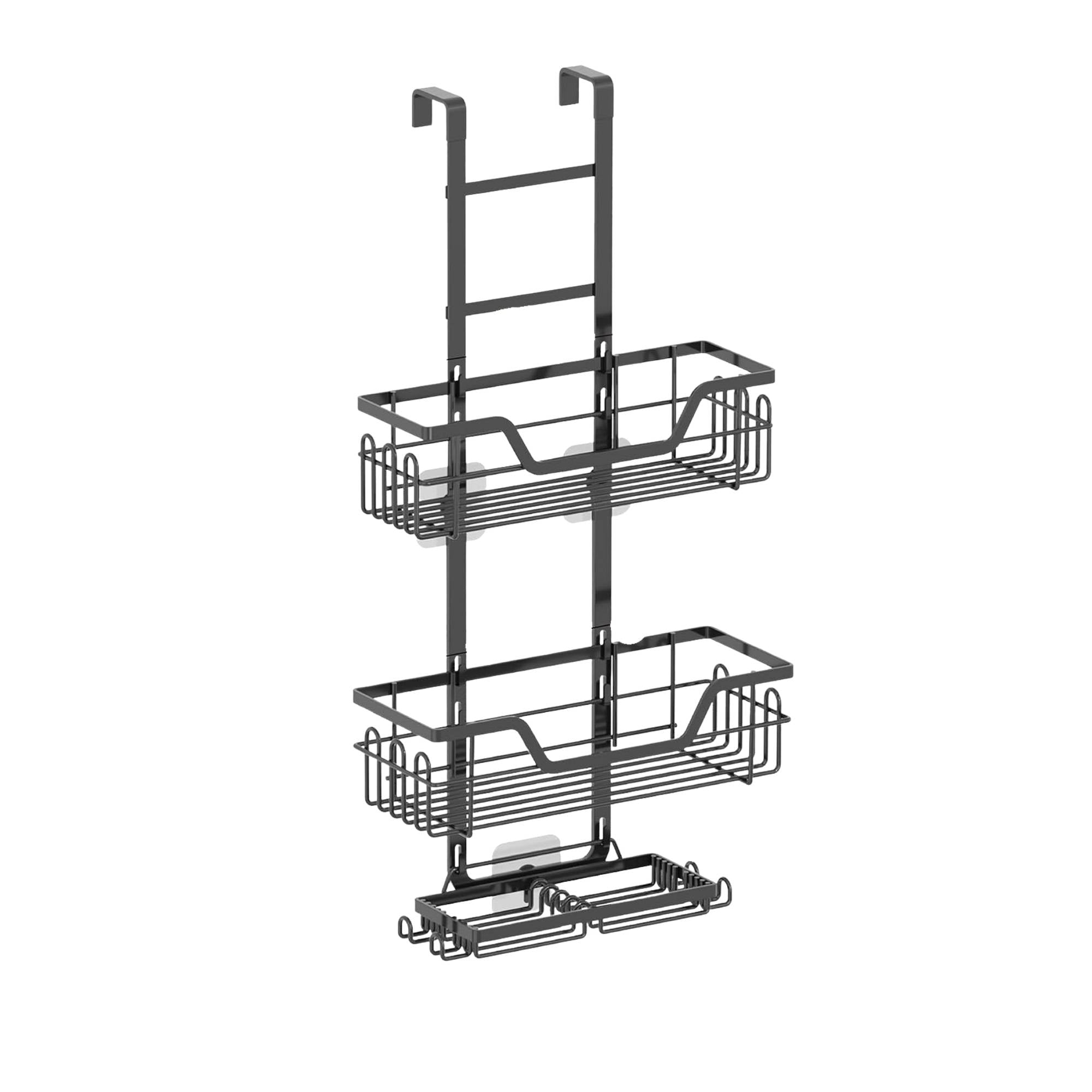 Kitchee 3 Tier Shower Caddy Over Door Bathroom Hanging Shelf Storage Rack Black