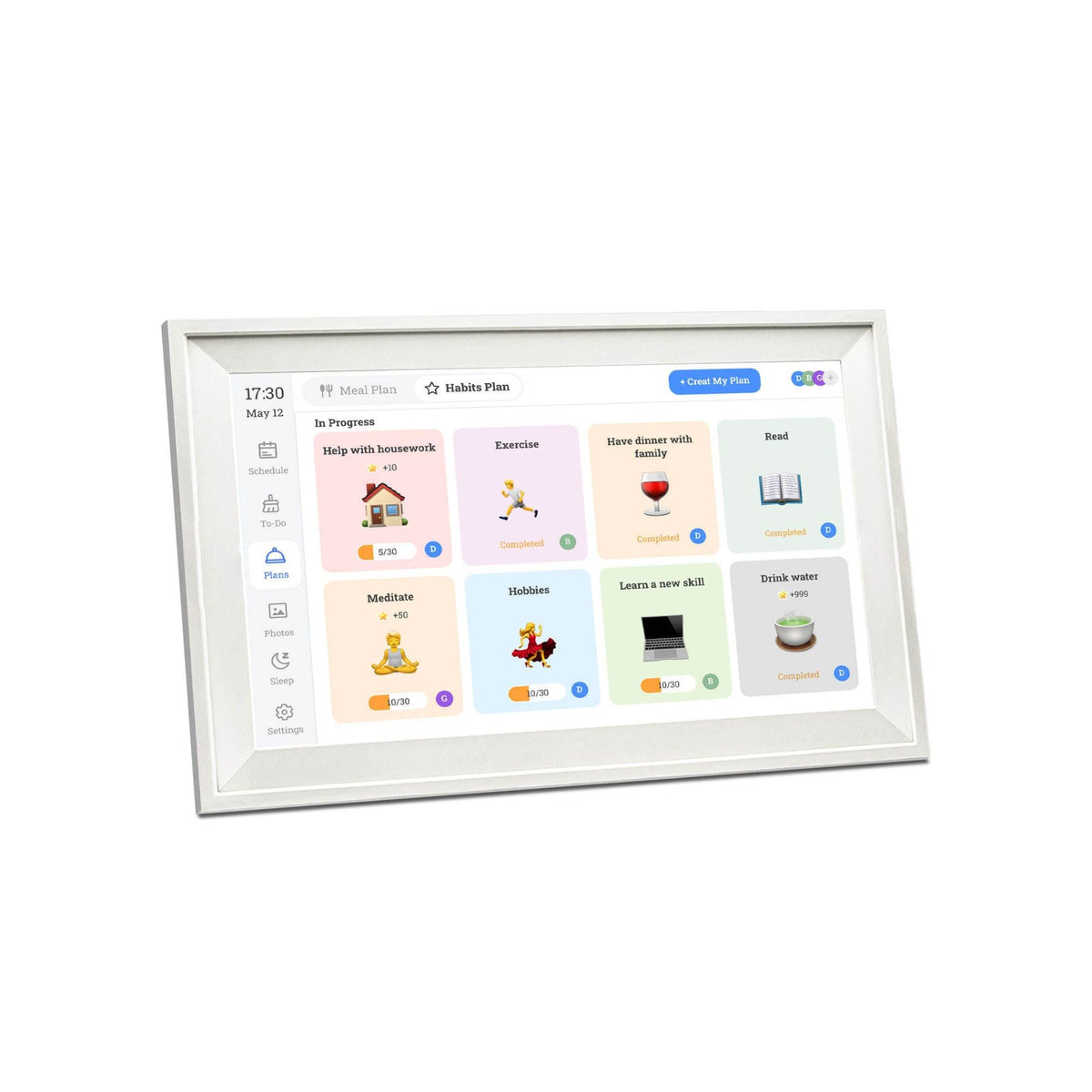 Kitchee Digital Calendar Smart Family Planner - 39.5cm Touchscreen Display White