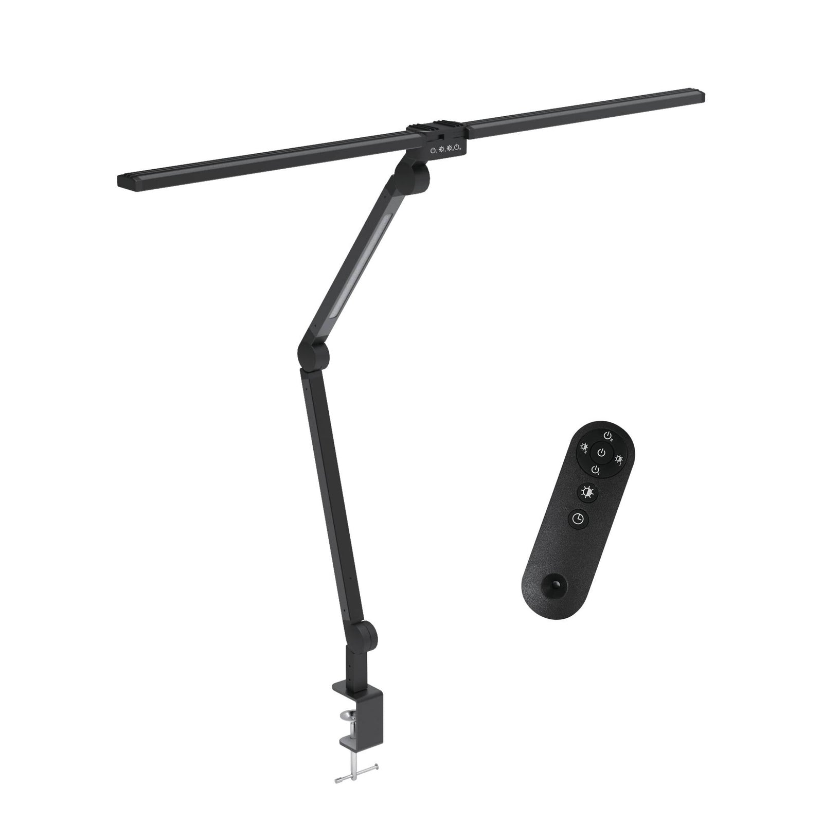 Kitchee Tri-Fold LED Desk Lamp with Clamp - Swinging Arm Eye-Care Dimmable Light