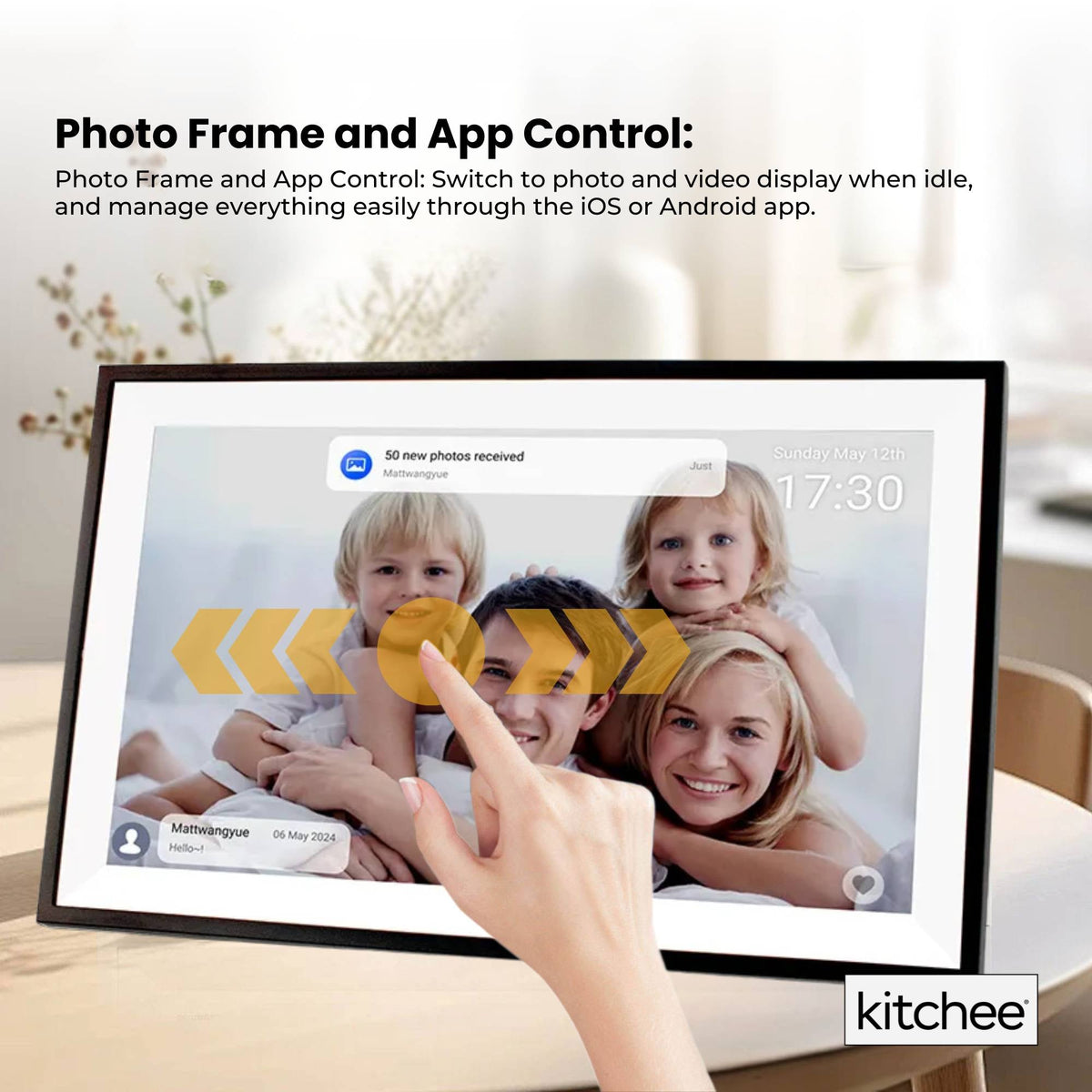 Kitchee Digital Calendar Smart Family Planner - 39.5cm Touchscreen Display Black