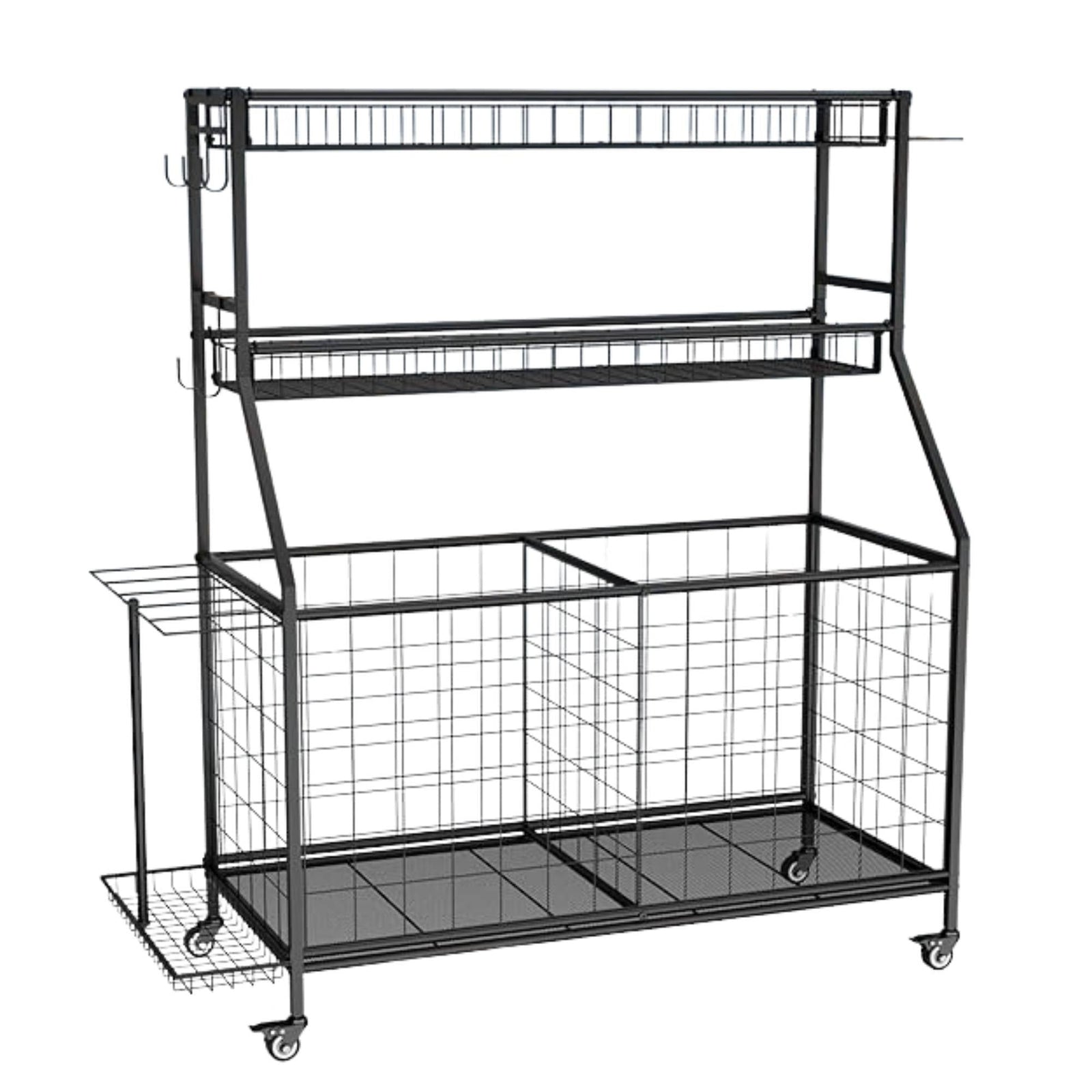 Social Hike Sports Equipment Storage Organiser with Side Rack Garage Trolley