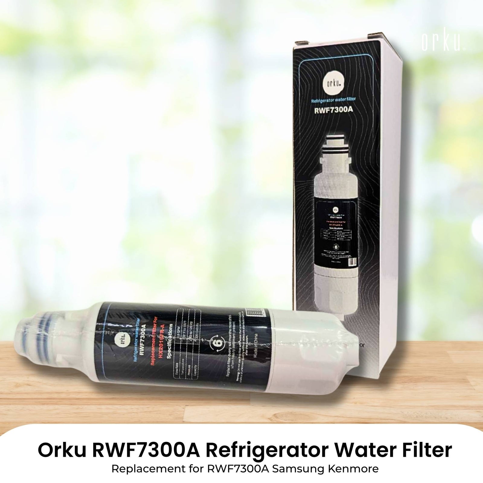 Orku Fridge Water Filter Cartridge Replacement for RWF7300A Samsung Refrigerator