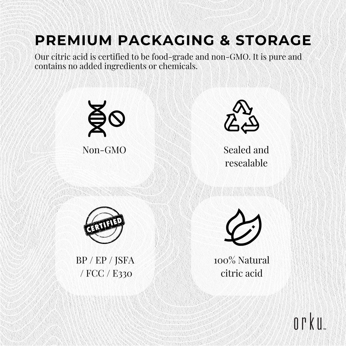 Bulk 20Kg Citric Acid Powder - Food Grade Anhydrous GMO Preservative Free c6h807