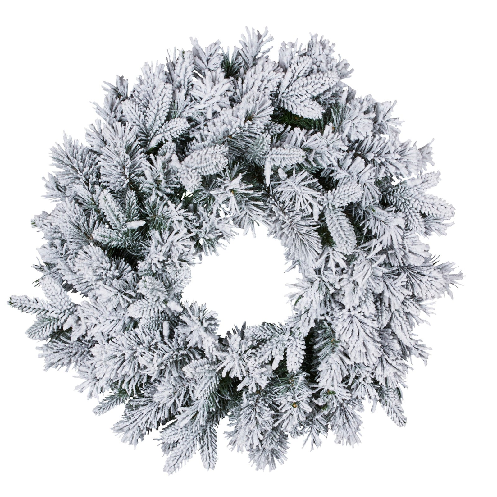 Christabelle 61cm Snowy Atica Pre-Lit Warm White LED Snowy Finish Christmas Wreath