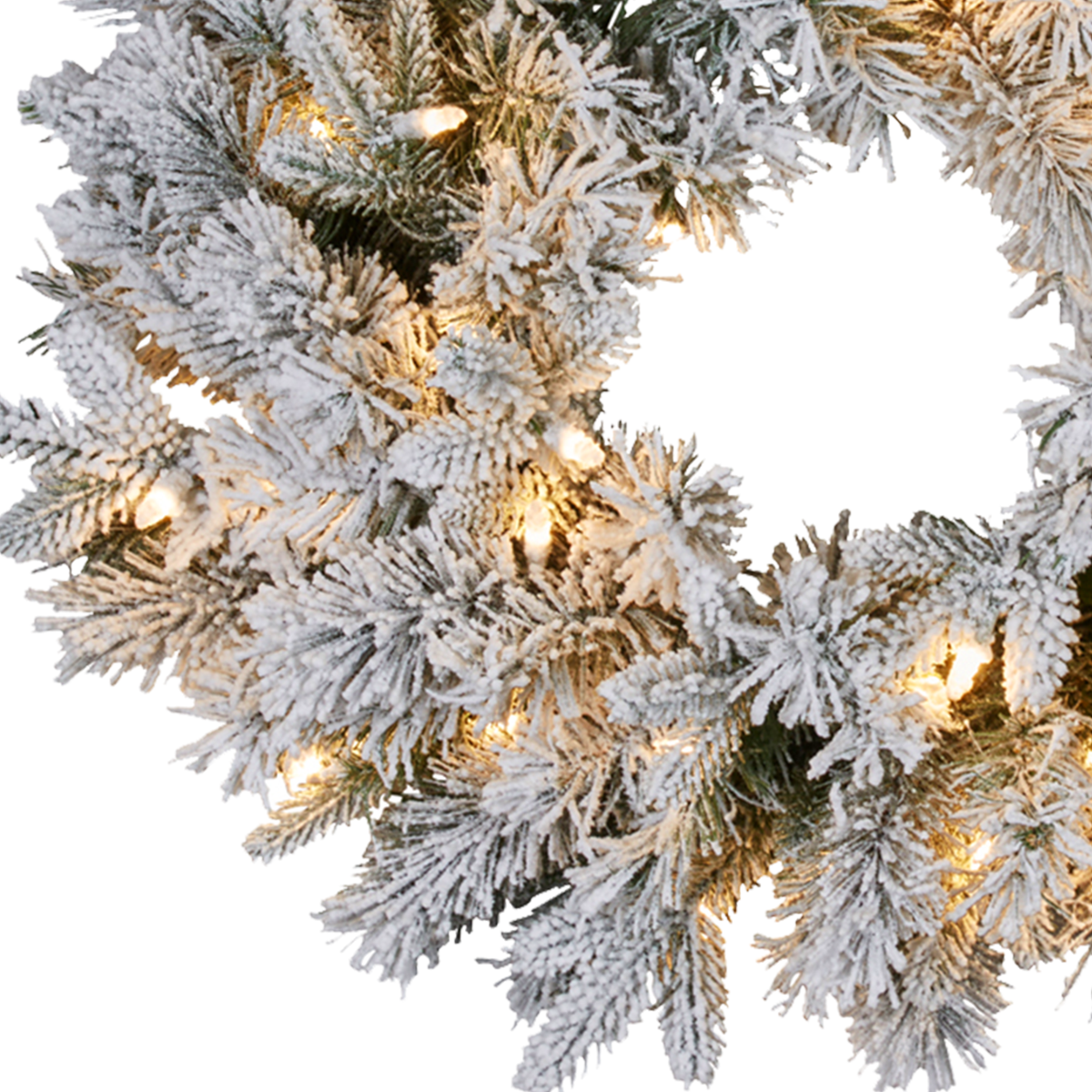 Christabelle 61cm Snowy Atica Pre-Lit Warm White LED Snowy Finish Christmas Wreath