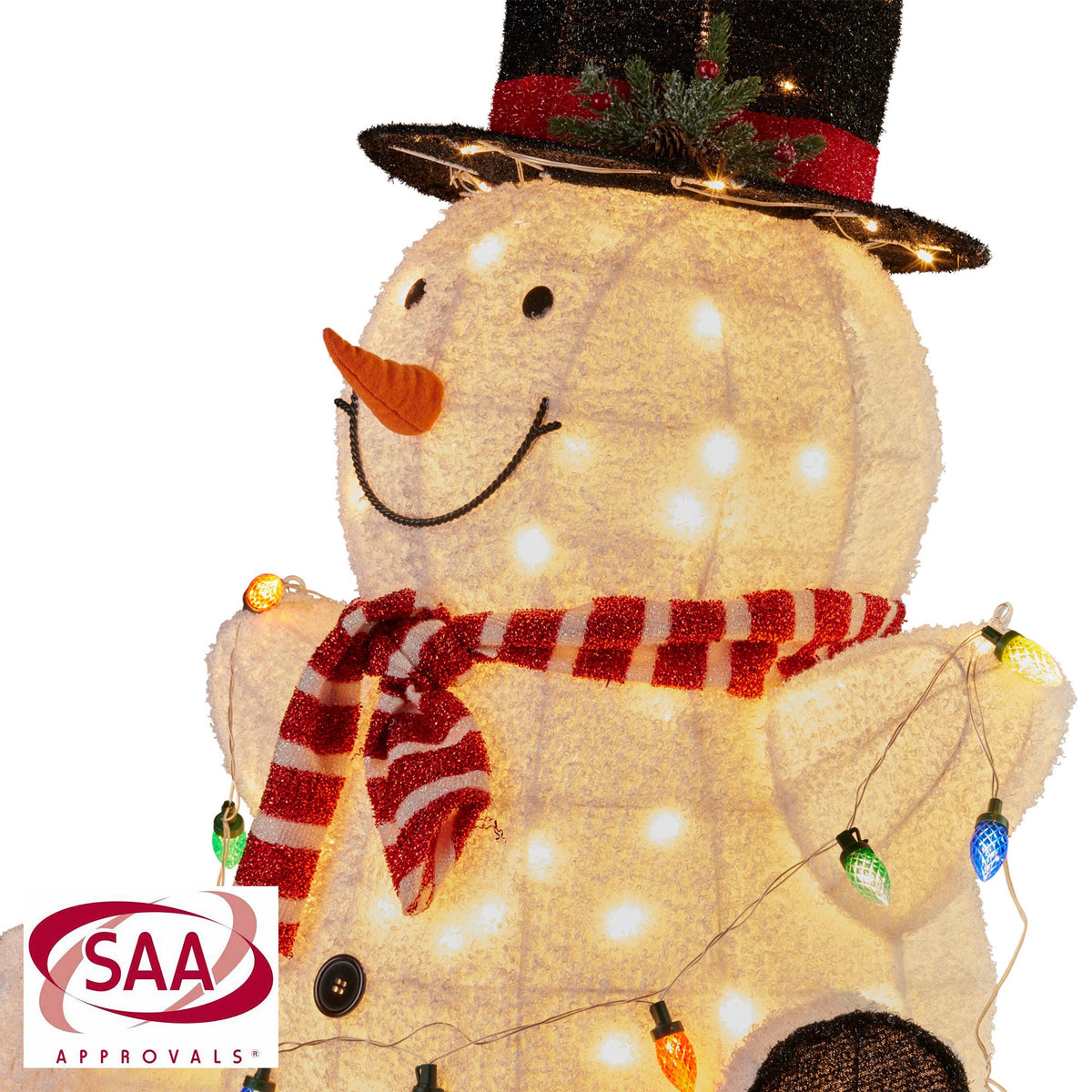 Christabelle 82cm Sitting Snowman Christmas Display with Lights