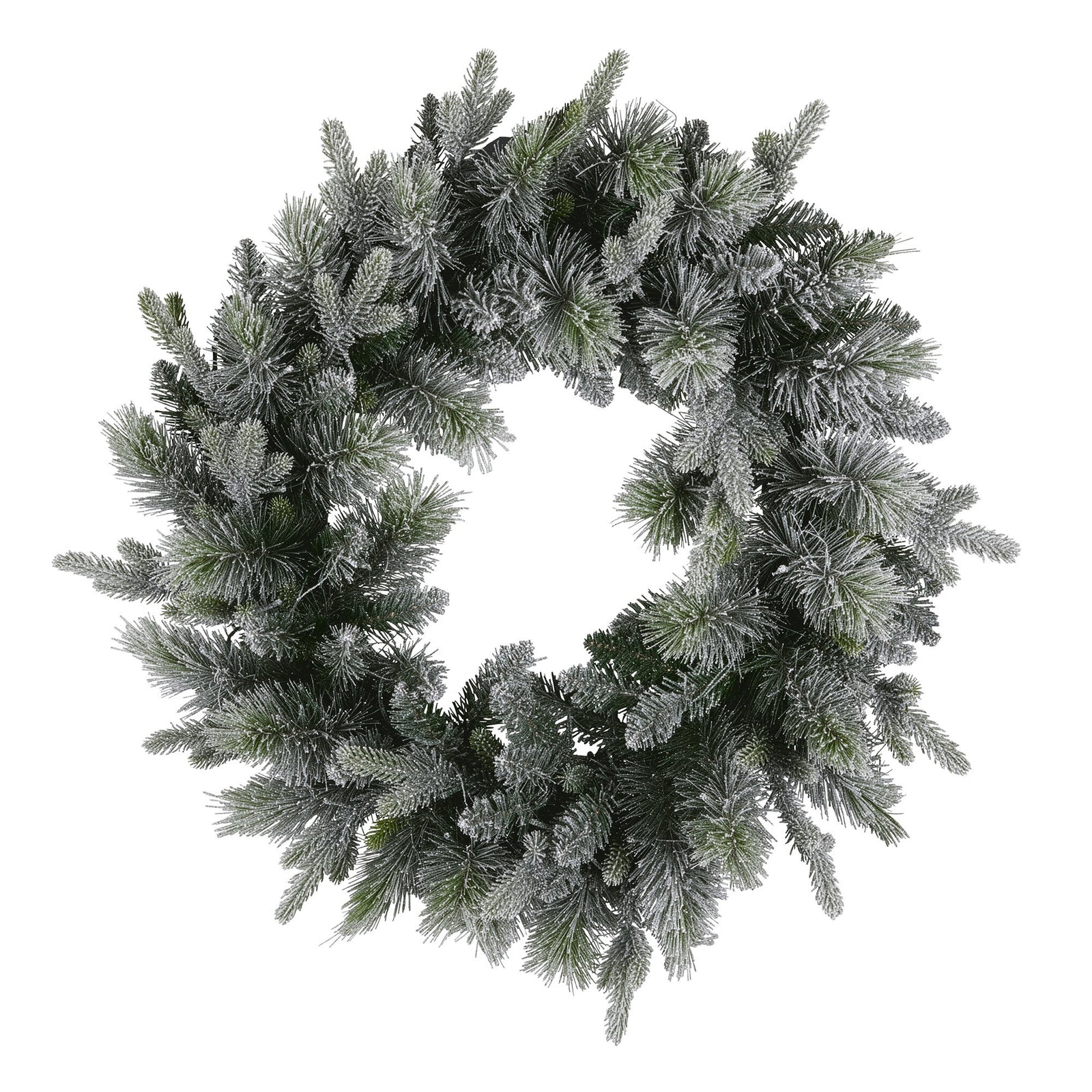 National Tree Company 76cm Pre Lit Snowy Stamford Spruce Battery Operated Christmas Wreath w/LED Lights & Timer