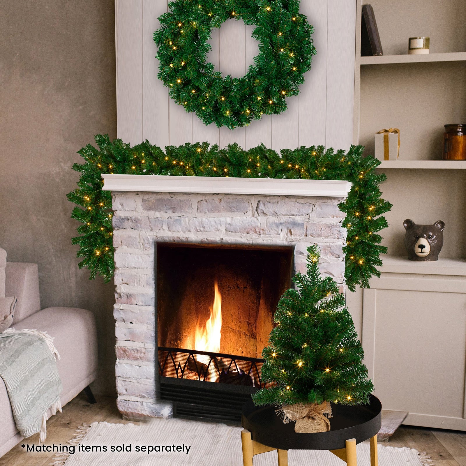 Christabelle 274cm Chadwick Green Pre-Lit Christmas Garland