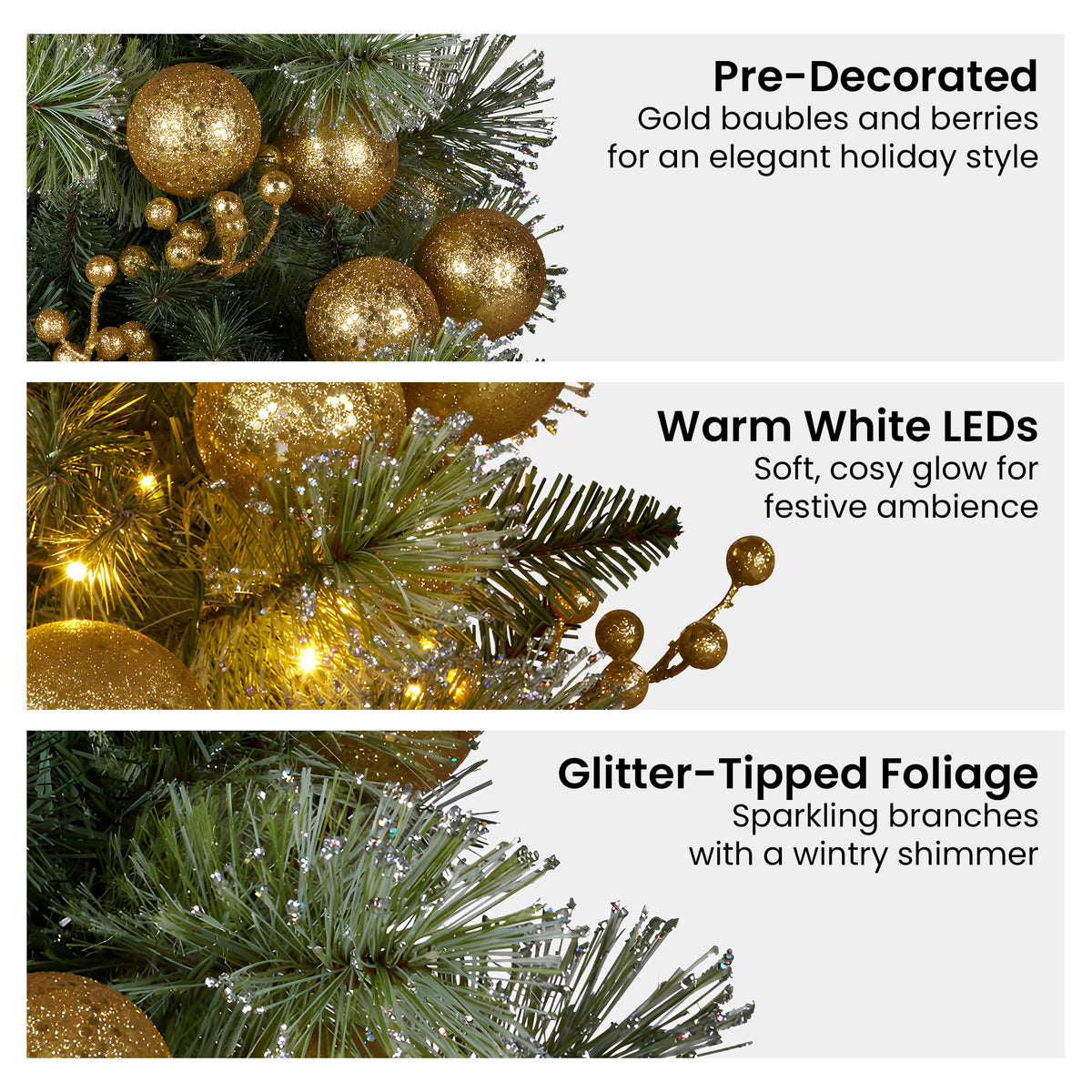 Christabelle 76cm Christmas Wreath Battery-operated Warm White Lights Xmas Decor