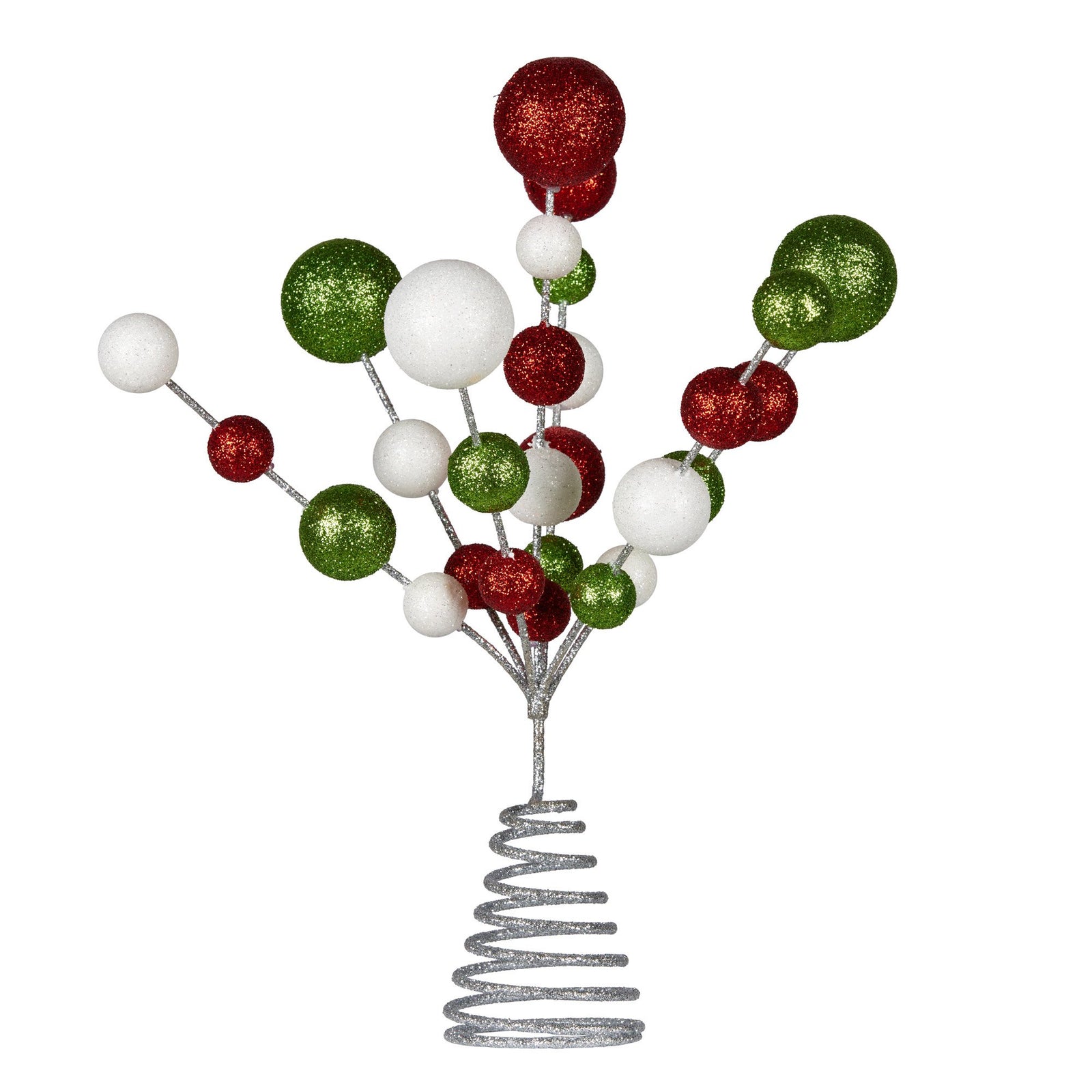 Christabelle Baubles Christmas Tree Topper Festive Glitter Finish Xmas Ornament