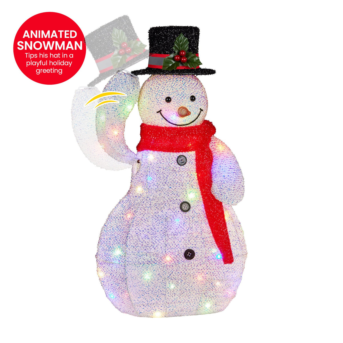 Christabelle 51cm Animated Snowman Christmas Display Decoration Led Lights Xmas