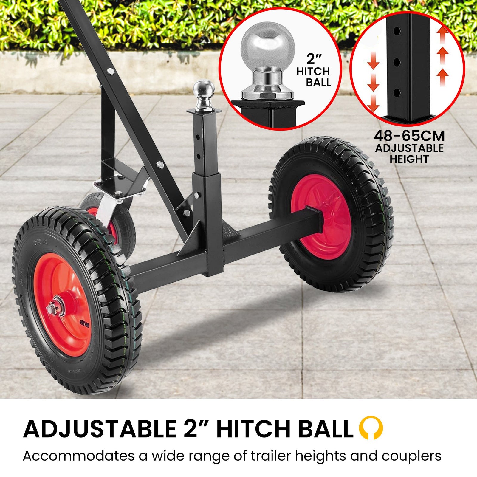 Kartrite 3-Wheel Adjustable Trailer Dolly Heavy Duty Caravan Mover 1000 lbs Tongue Capacity Durable Transport Solution