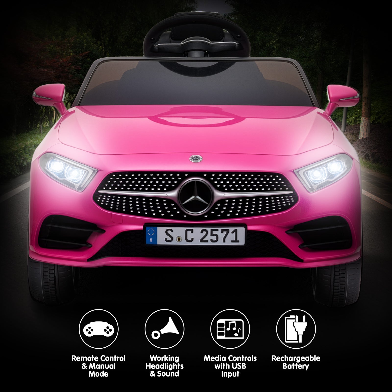 Kahuna Mercedes Benz CLS 350 Kids Electric Ride On Car with Remote Control - Pink