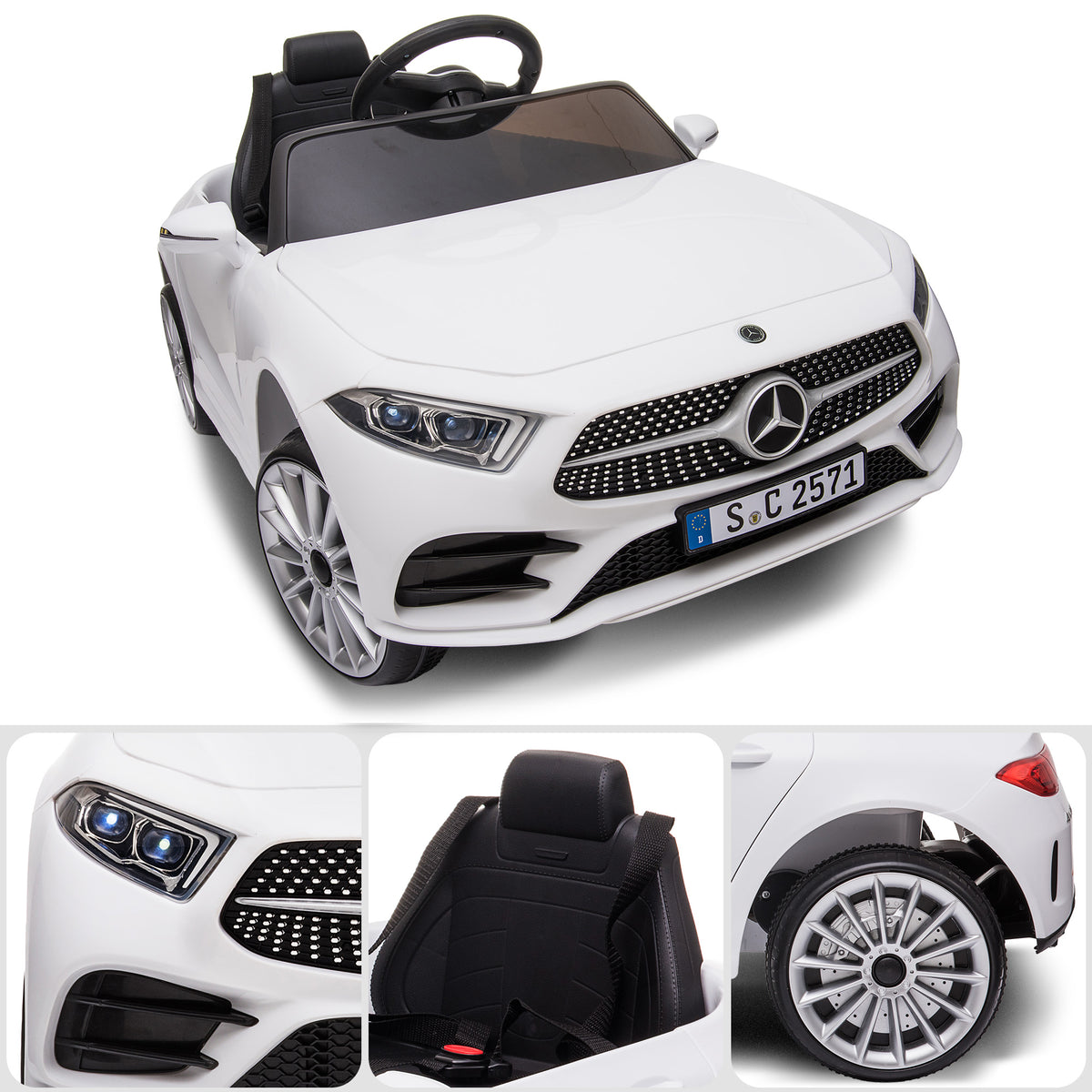 Kahuna Mercedes Benz CLS 350 Kids Electric Ride On Car with Remote Control - White