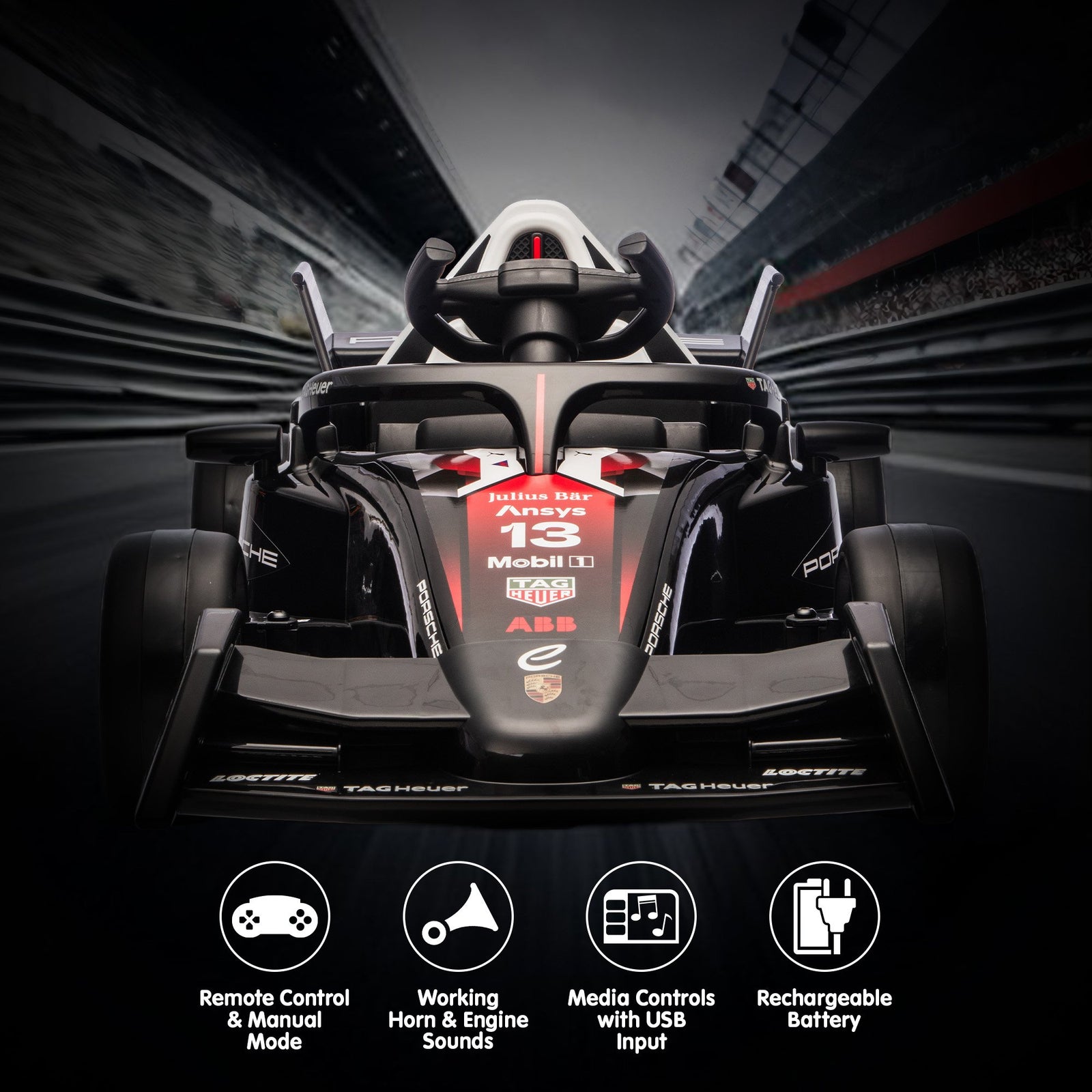 Kahuna Porsche Formula E Kids Electric Ride-on Car With Remote Control