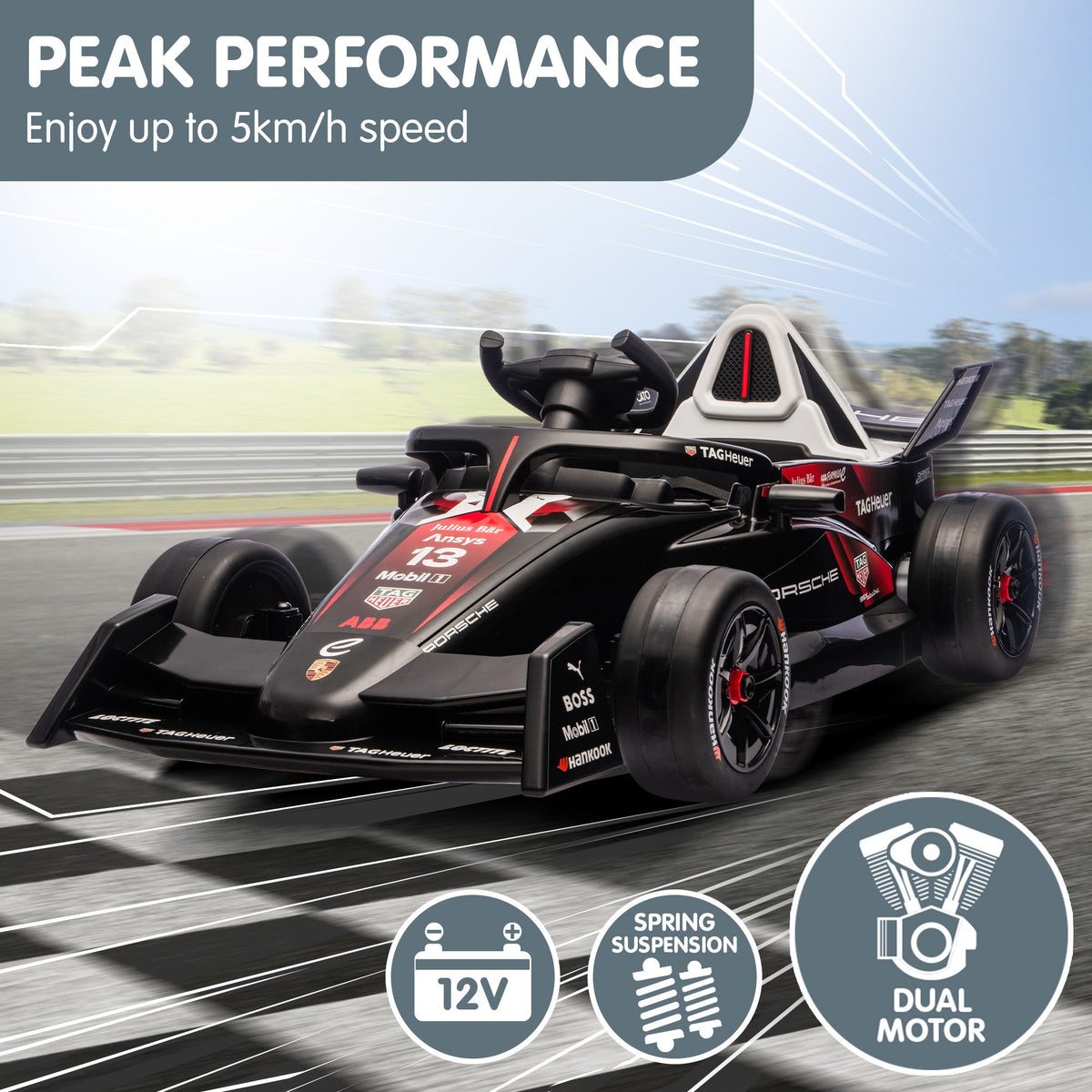 Kahuna Porsche Formula E Kids Electric Ride-on Car With Remote Control