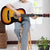 Karrera 38in Acoustic Guitar Steel Strings Carry Bag Shoulder Strap Sun Burst