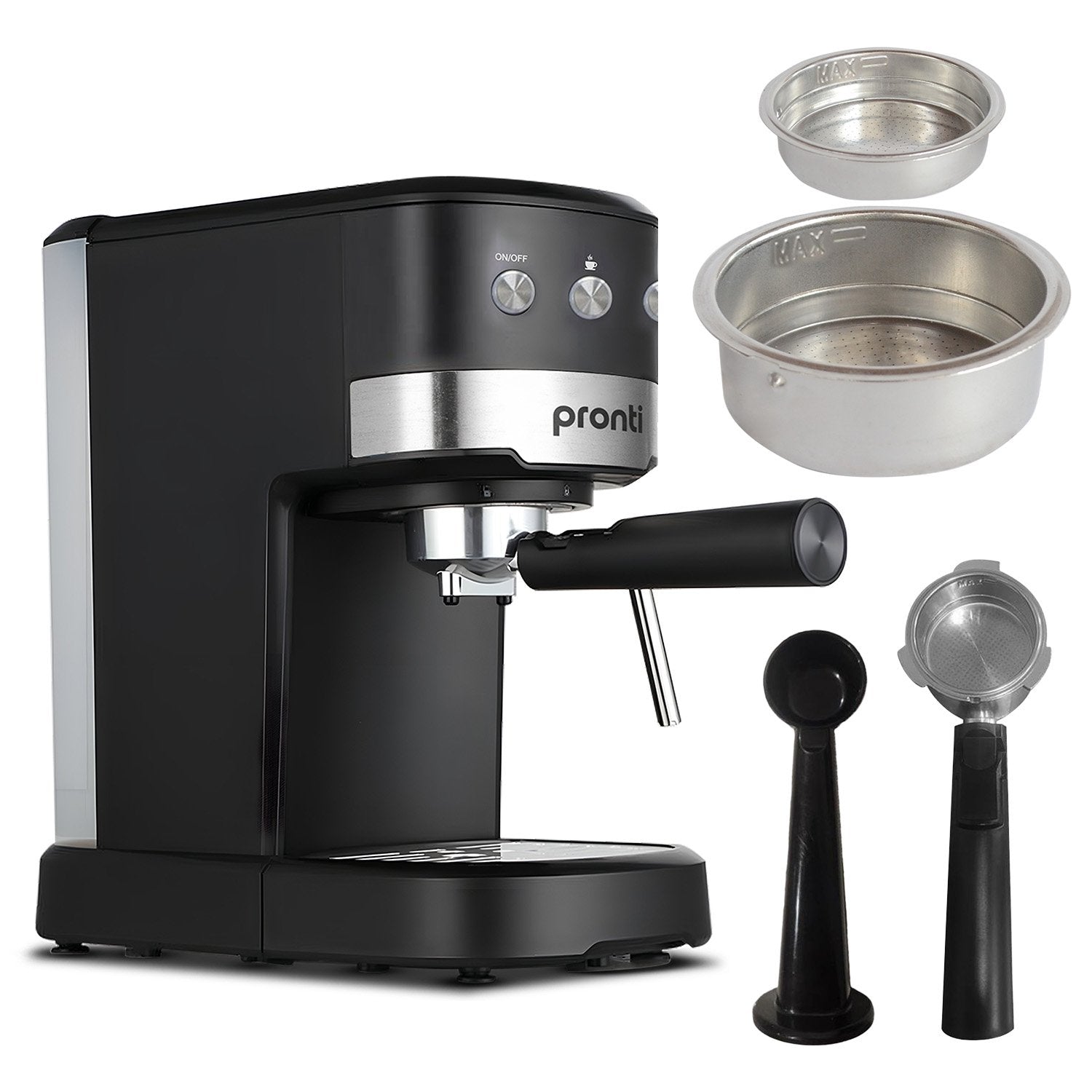 Pronti CM-850D Coffee Machine 20 Bar Espresso Maker with Milk Frother and 1.25L Tank