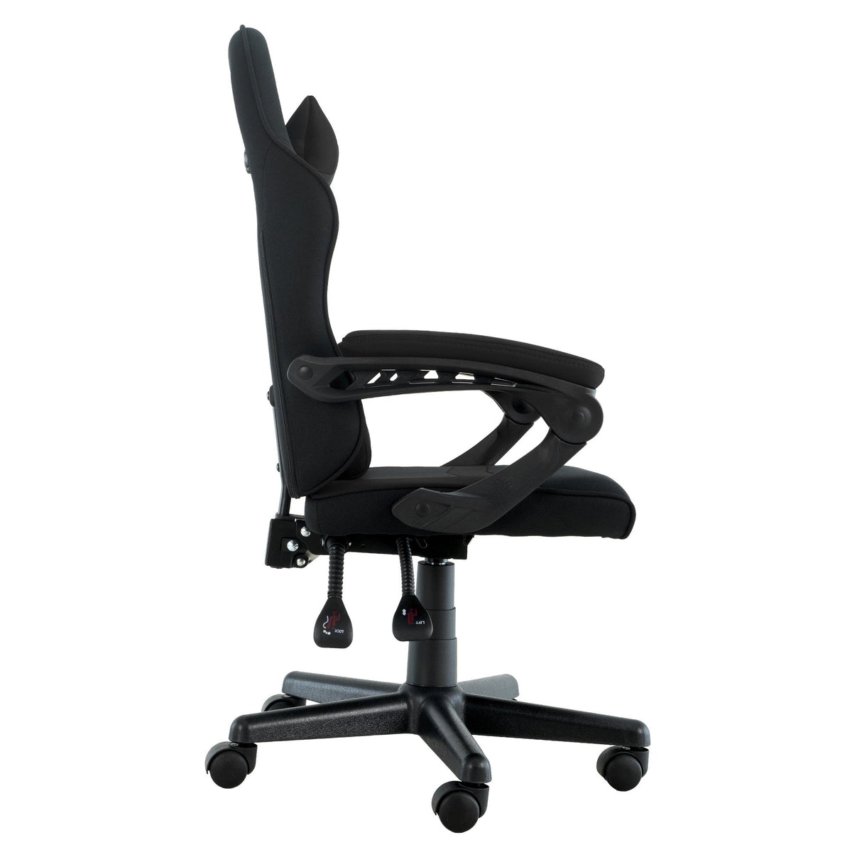 Sarantino Antre Kids Study Gaming Chair Black Adjustable Computer Desk Seat Racing Inspired-look With Adjustable Height, Ergonomic Back Support, Padded Armrests