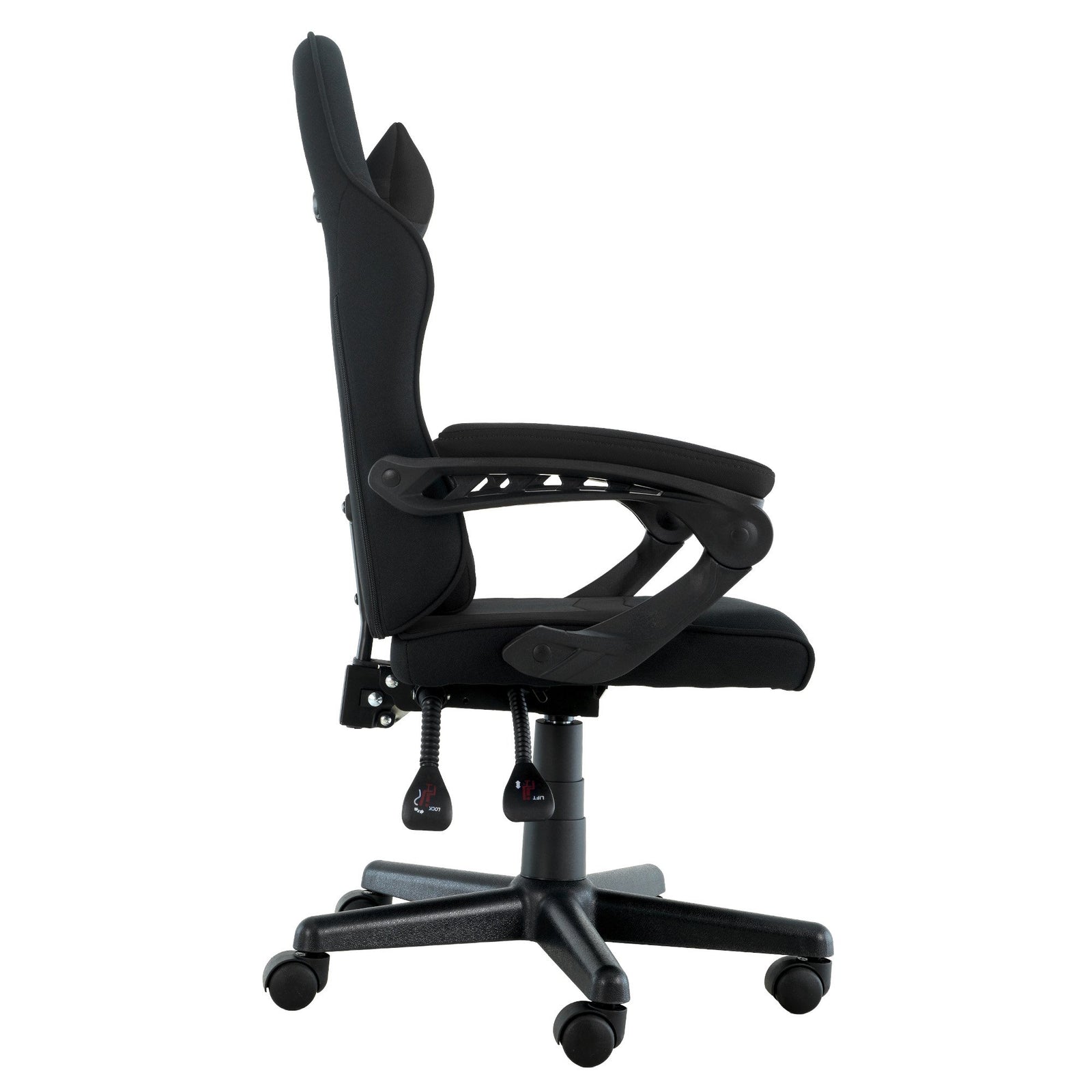 Sarantino Antre Kids Study Gaming Chair Black Adjustable Computer Desk Seat Racing Inspired-look With Adjustable Height, Ergonomic Back Support, Padded Armrests