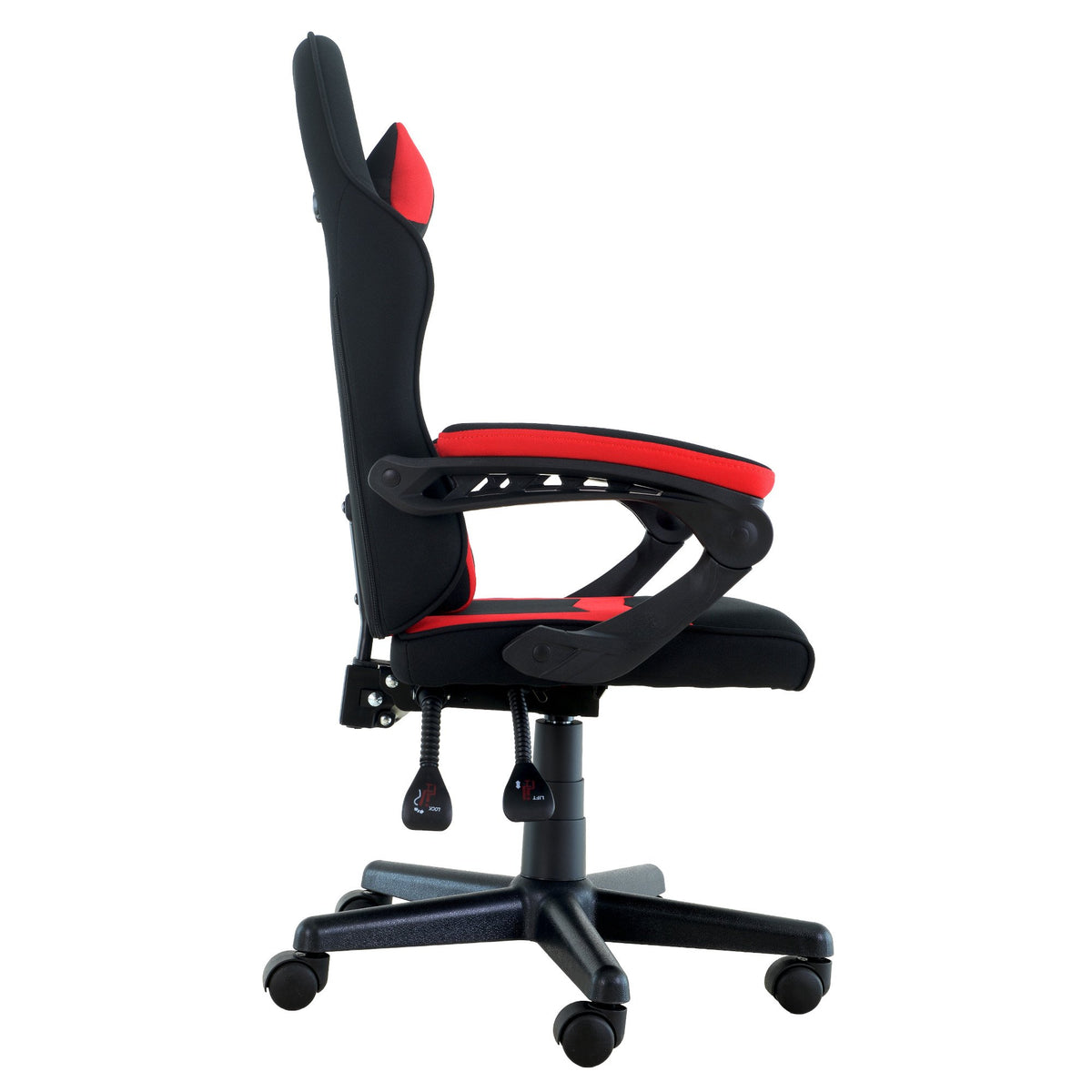 Sarantino Antre Kids Study Gaming Chair Black Red Computer Desk Seat Adjustable Height, Ergonomic Back Support, Padded Armrests