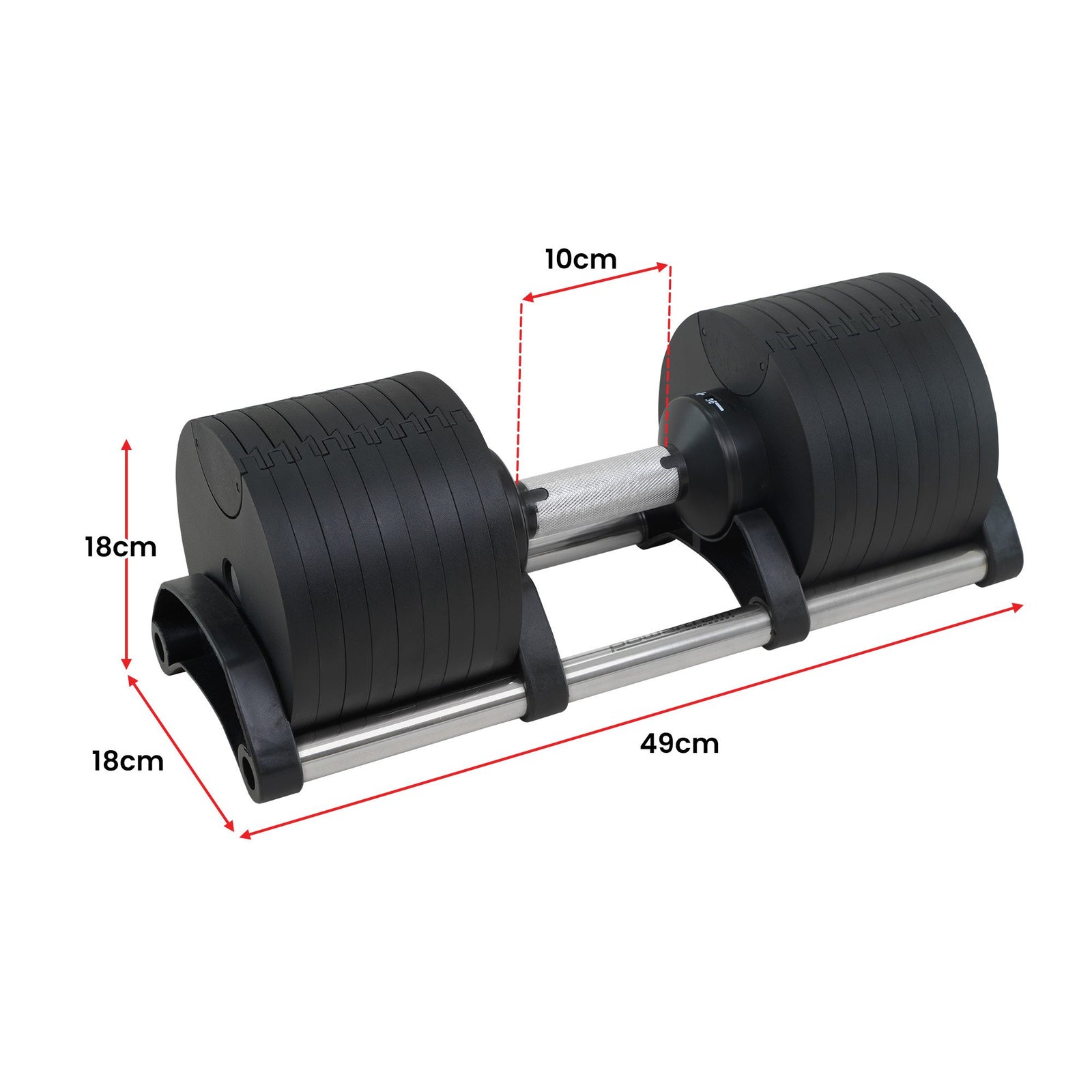 Powertrain Eon 2 x 36kg Dial-Up Adjustable Dumbbell Home Gym Weights