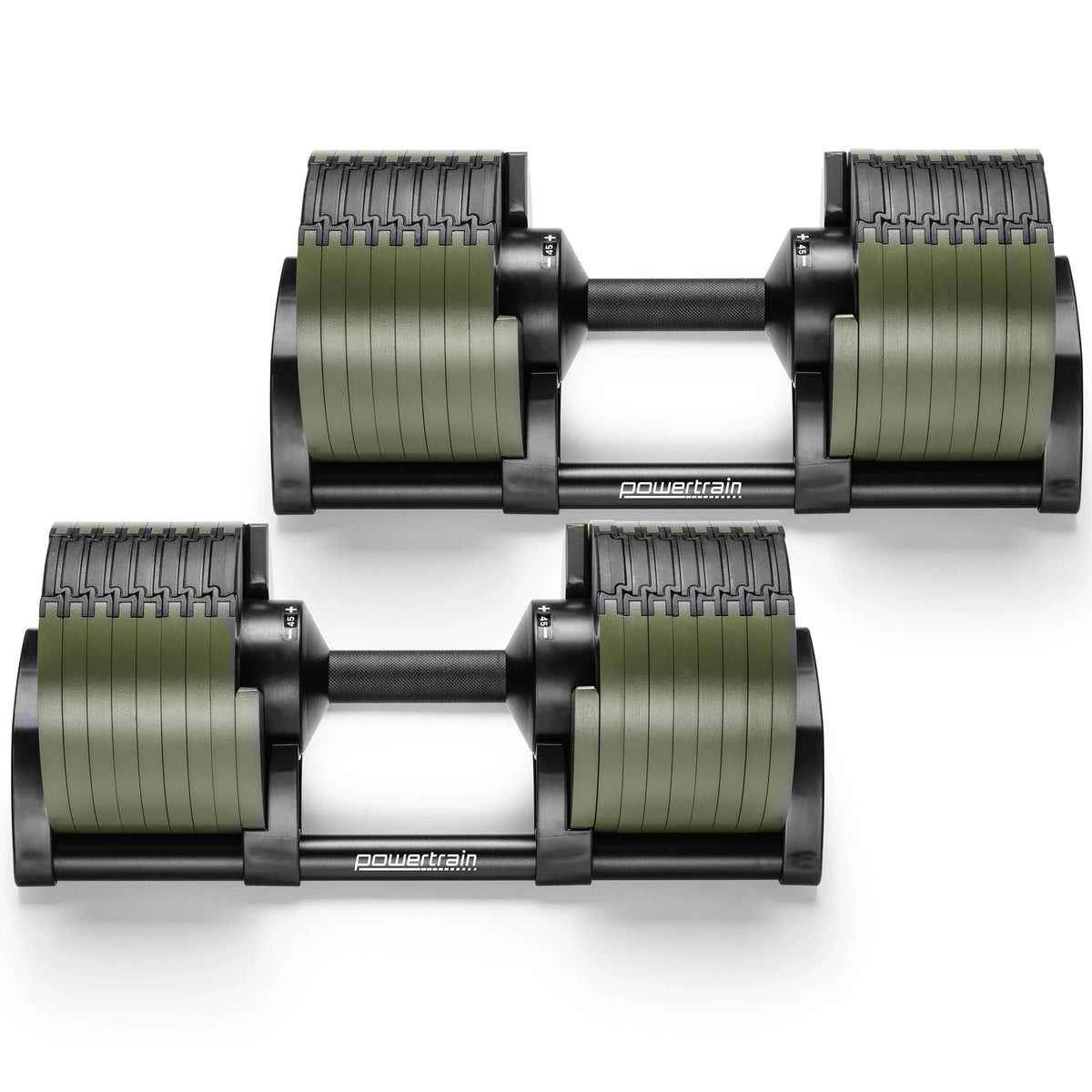 Powertrain Eon Dial-Up 90KG Adjustable Dumbbells Pair - Green