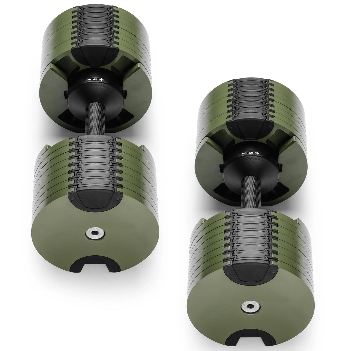 Powertrain Eon Dial-Up 90KG Adjustable Dumbbells Pair with Stand  - Green