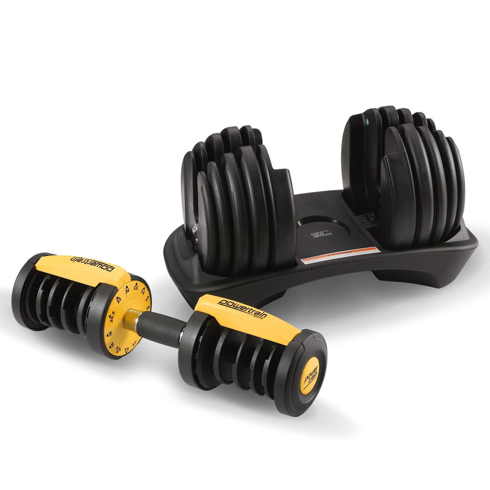 Powertrain 1x 24KG  Adjustable Home Gym Dumbbell - Gold
