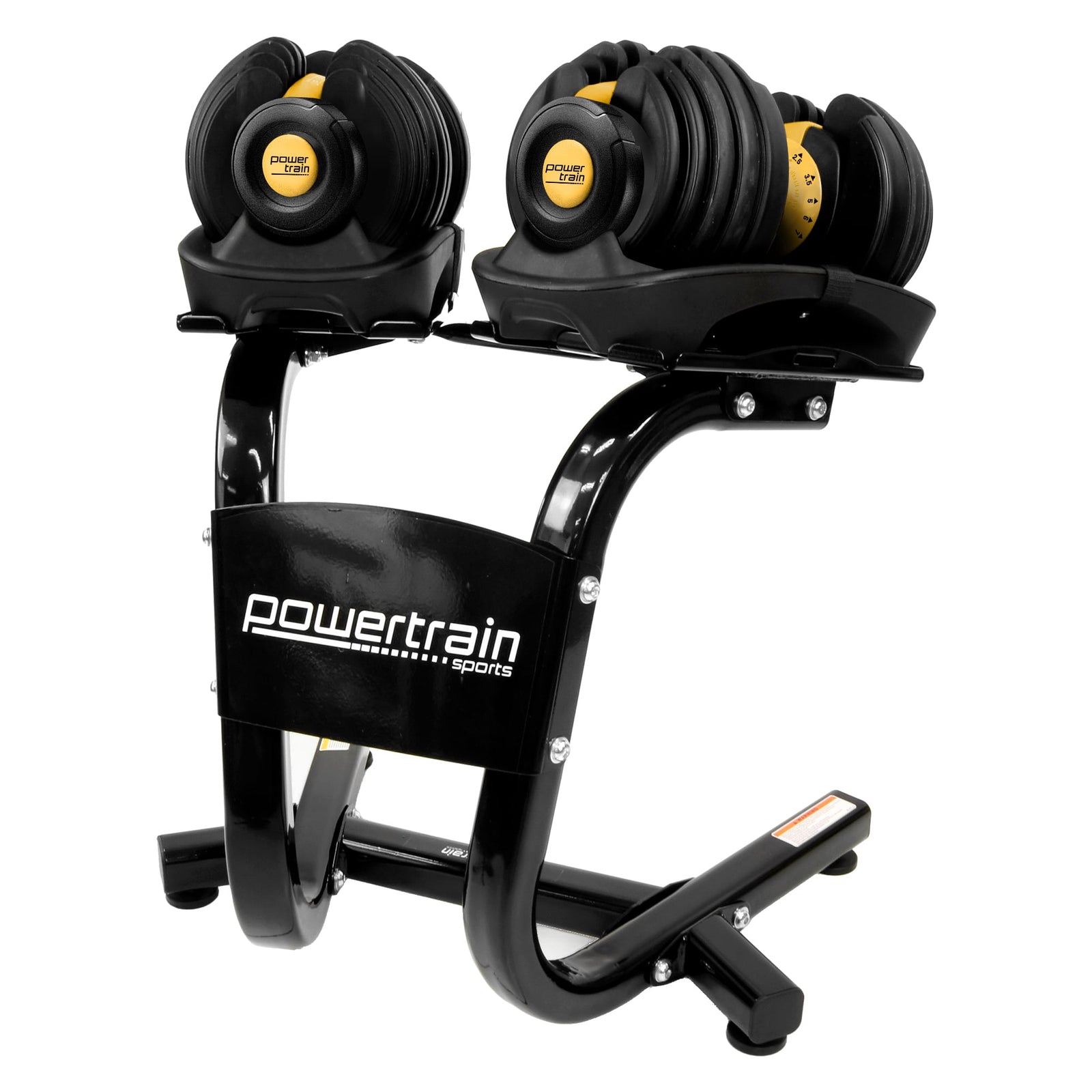 Powertrain  48KG Adjustable Dumbbell Set With Stand - Gold