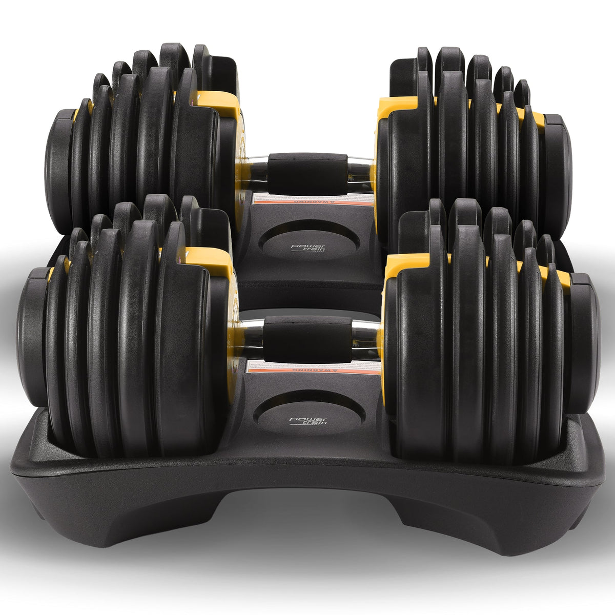 Powertrain  48KG Adjustable Dumbbell Set With Stand - Gold