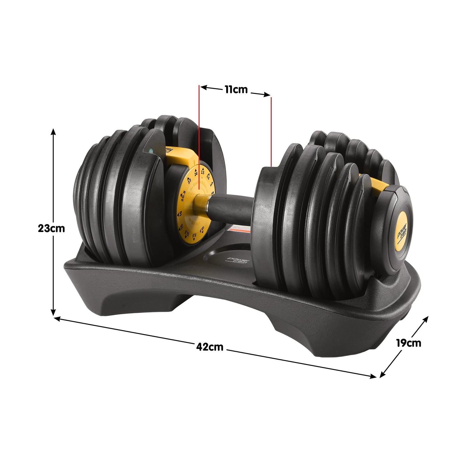 Powertrain 48kg  Adjustable Dumbbell Home Gym Set Gold