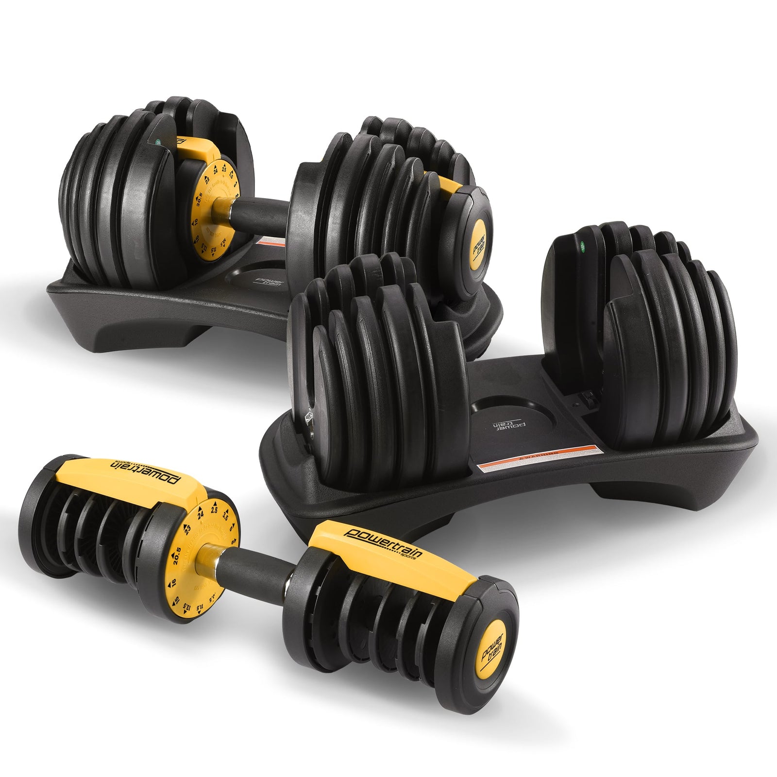 Powertrain 48kg  Adjustable Dumbbell Home Gym Set Gold