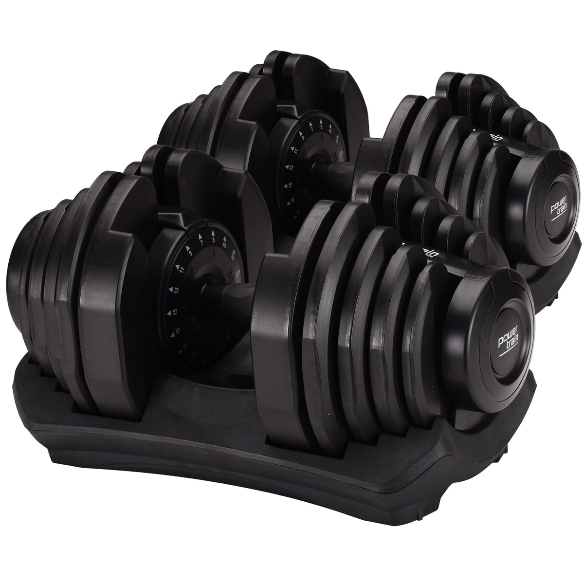 Powertrain2 x 40kg Powertrain Adjustable Dumbbells Home Gym Set