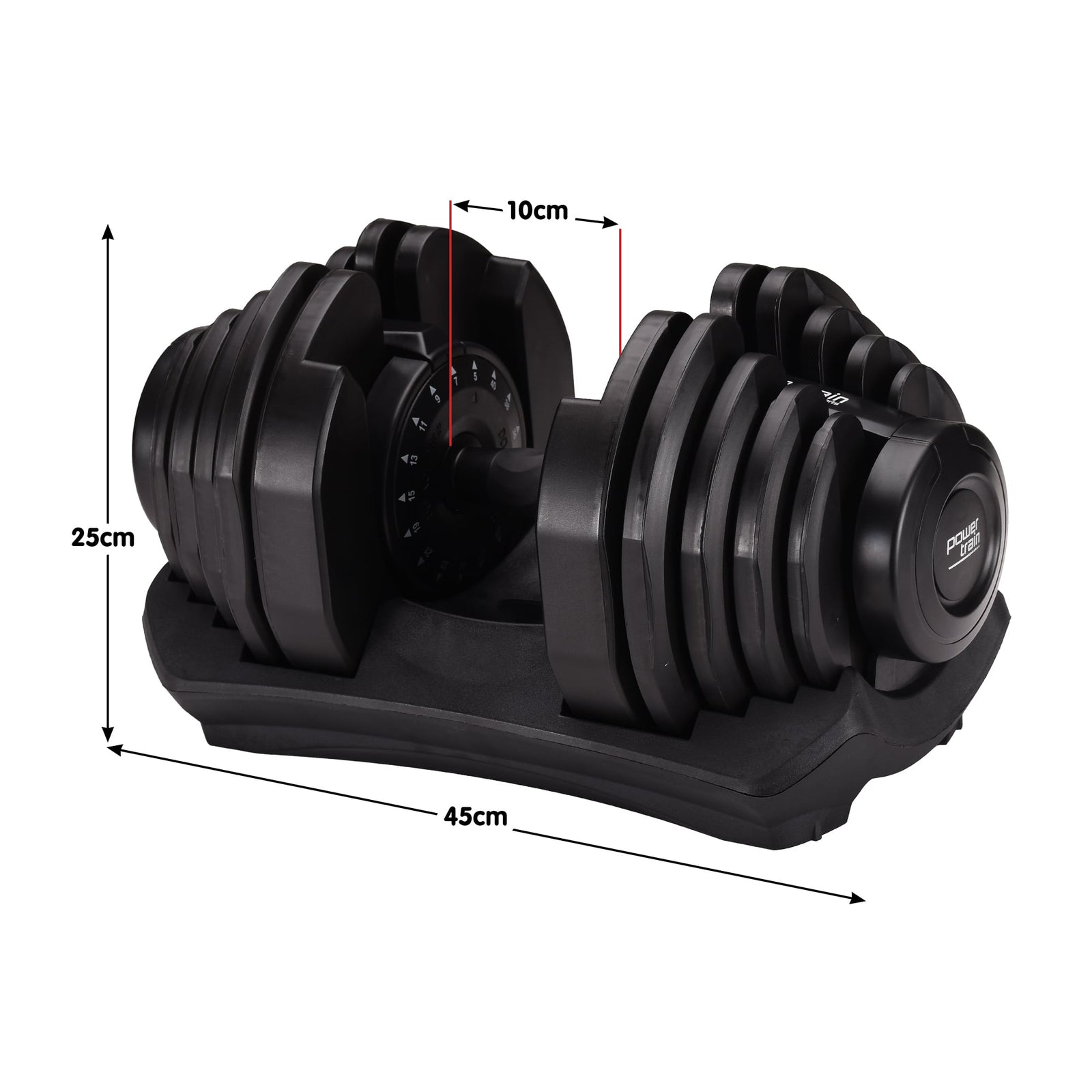 Powertrain 2x 40kg Powertrain Adjustable Dumbbells with Stand