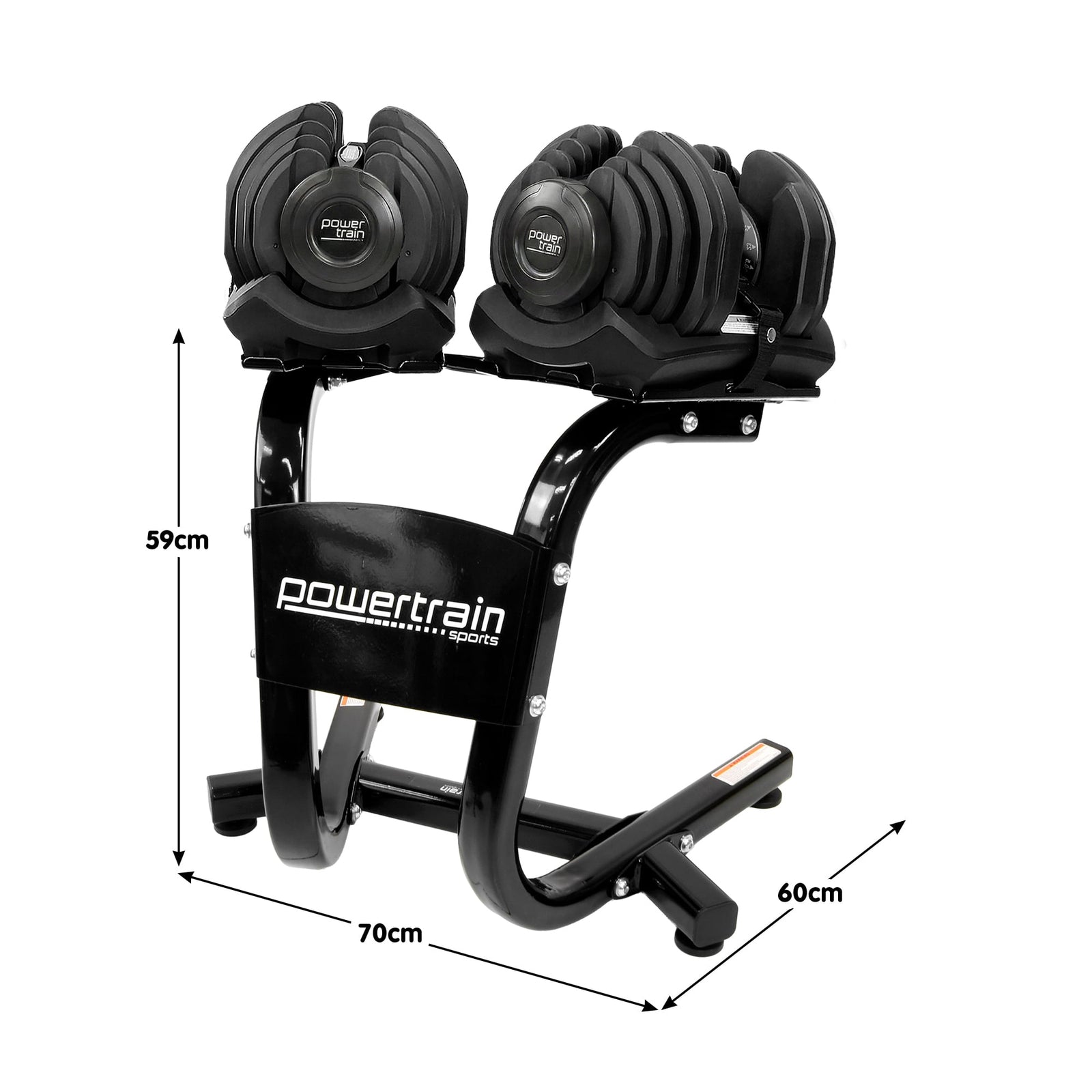 Powertrain 2x 40kg Powertrain Adjustable Dumbbells with Stand