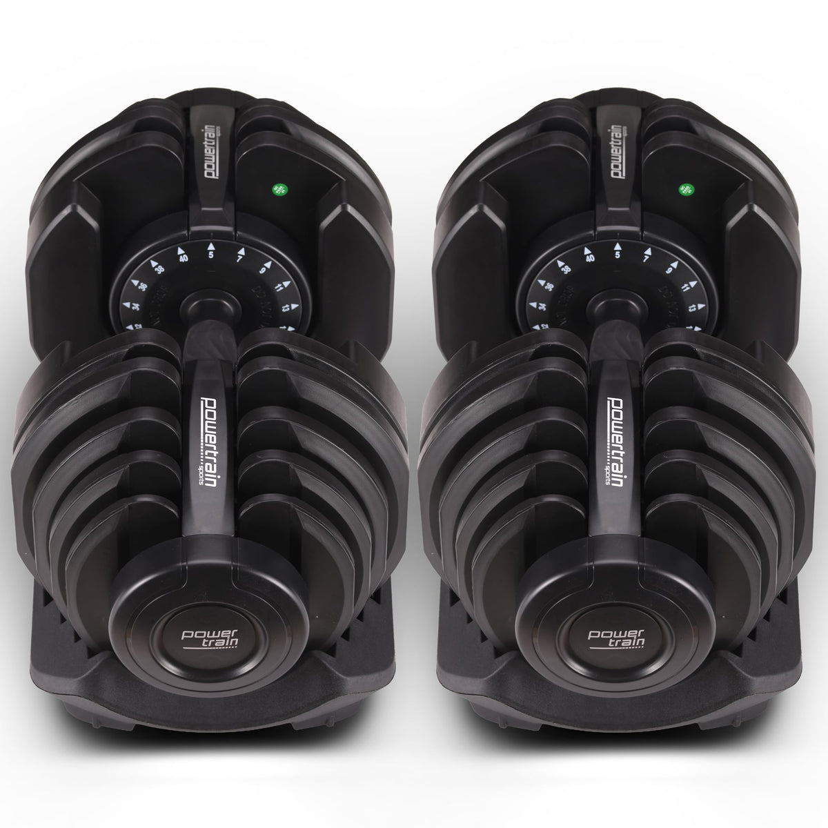 Powertrain 2x 40kg Powertrain Adjustable Dumbbells with Stand