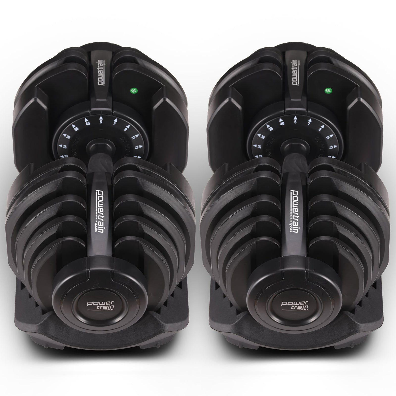 Powertrain 2x 40kg Powertrain Adjustable Dumbbells with Stand