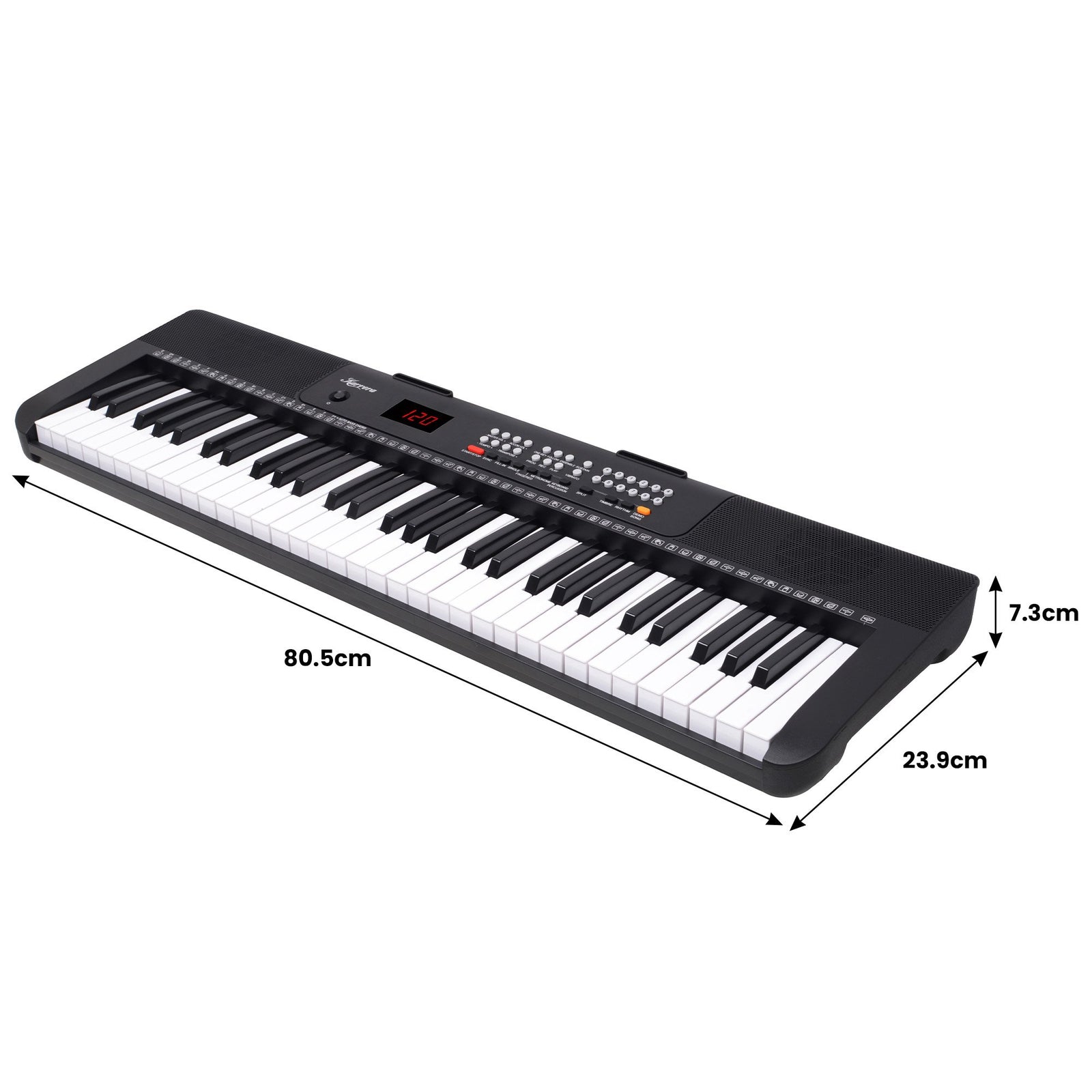 Karrera 61-Key Electronic Piano Keyboard with LED and Folding Stand in Black CHJ-SD1