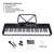 Karrera 61-Key Electronic Piano Keyboard with LED and Folding Stand in Black CHJ-SD1