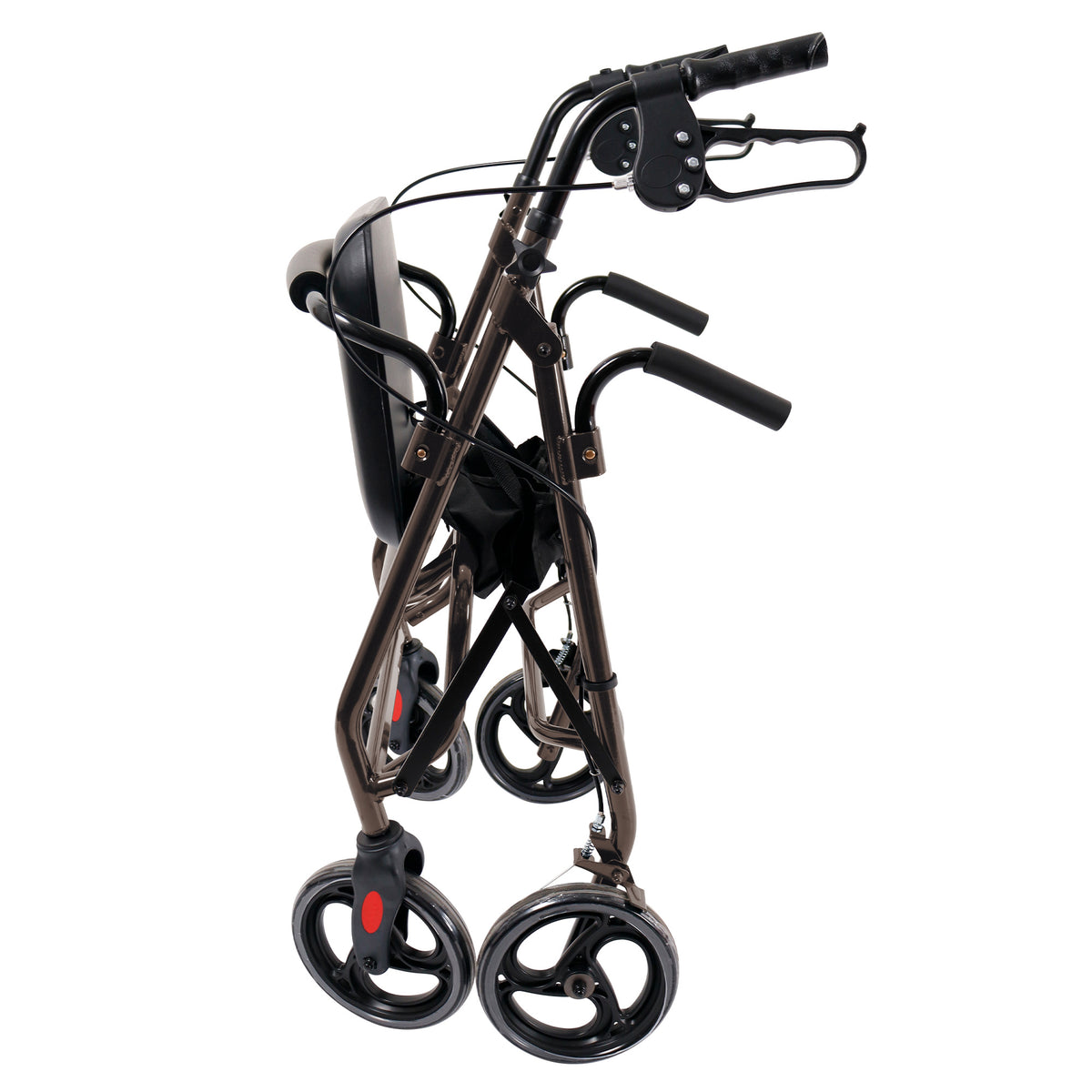 Orthonica Foldable Steel Frame Rollator Walker Lightweight Mobility Aid in Grey