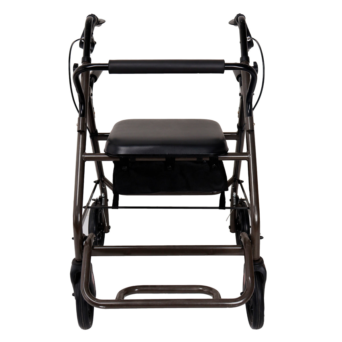 Orthonica Foldable Steel Frame Rollator Walker Lightweight Mobility Aid in Grey