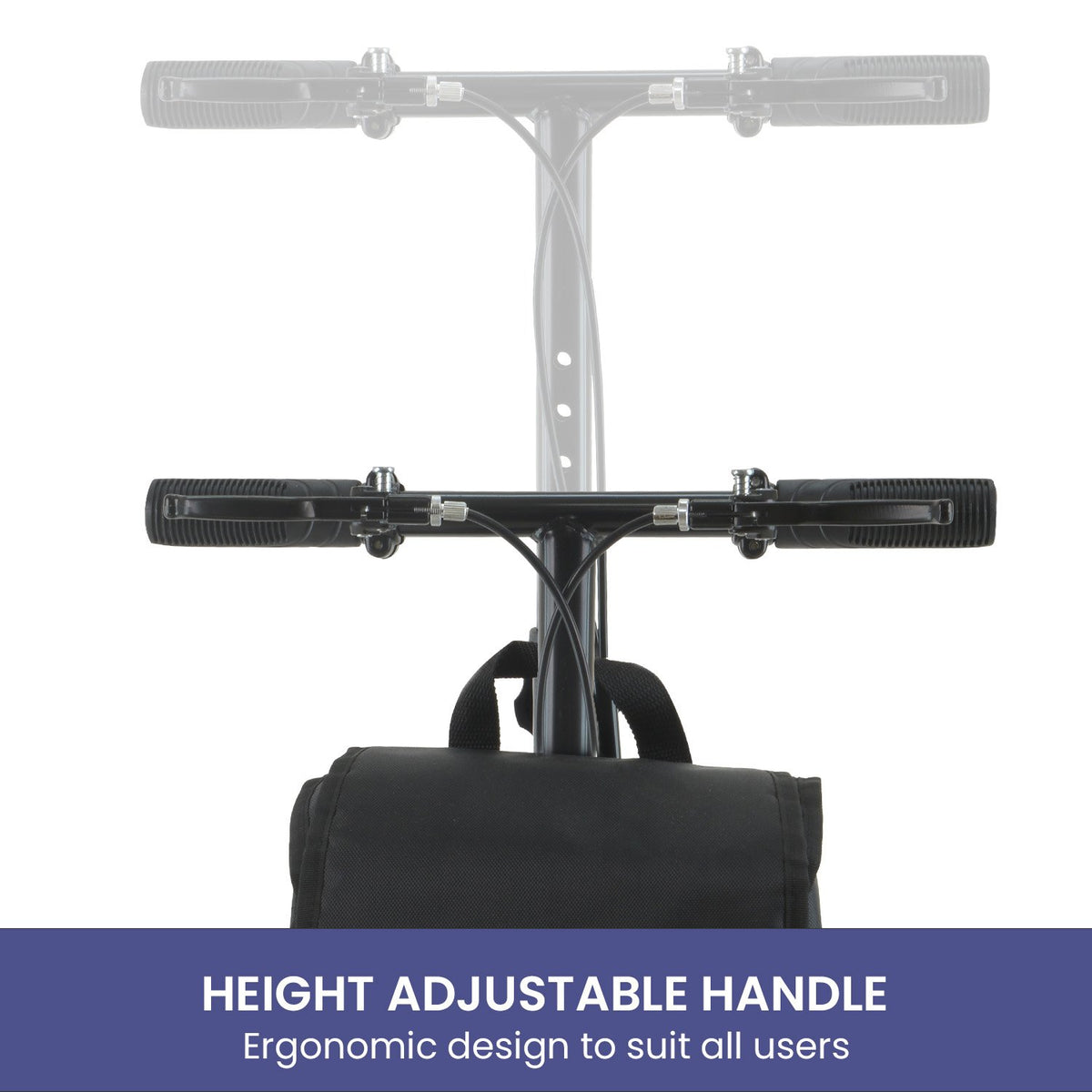 Orthonica Mobility Steel Knee Scooter Walker Steerable Ergonomic Foldable Scooter 10-inch Wheels Height Adjustable Steel Frame 136kg Weight Capacity